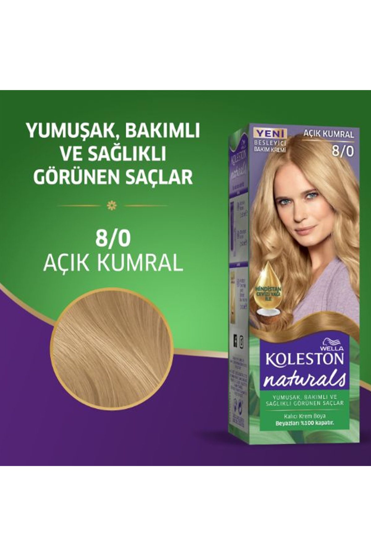 Naturals Saç Boyası Açık Kumral 8/0 - Lisinya