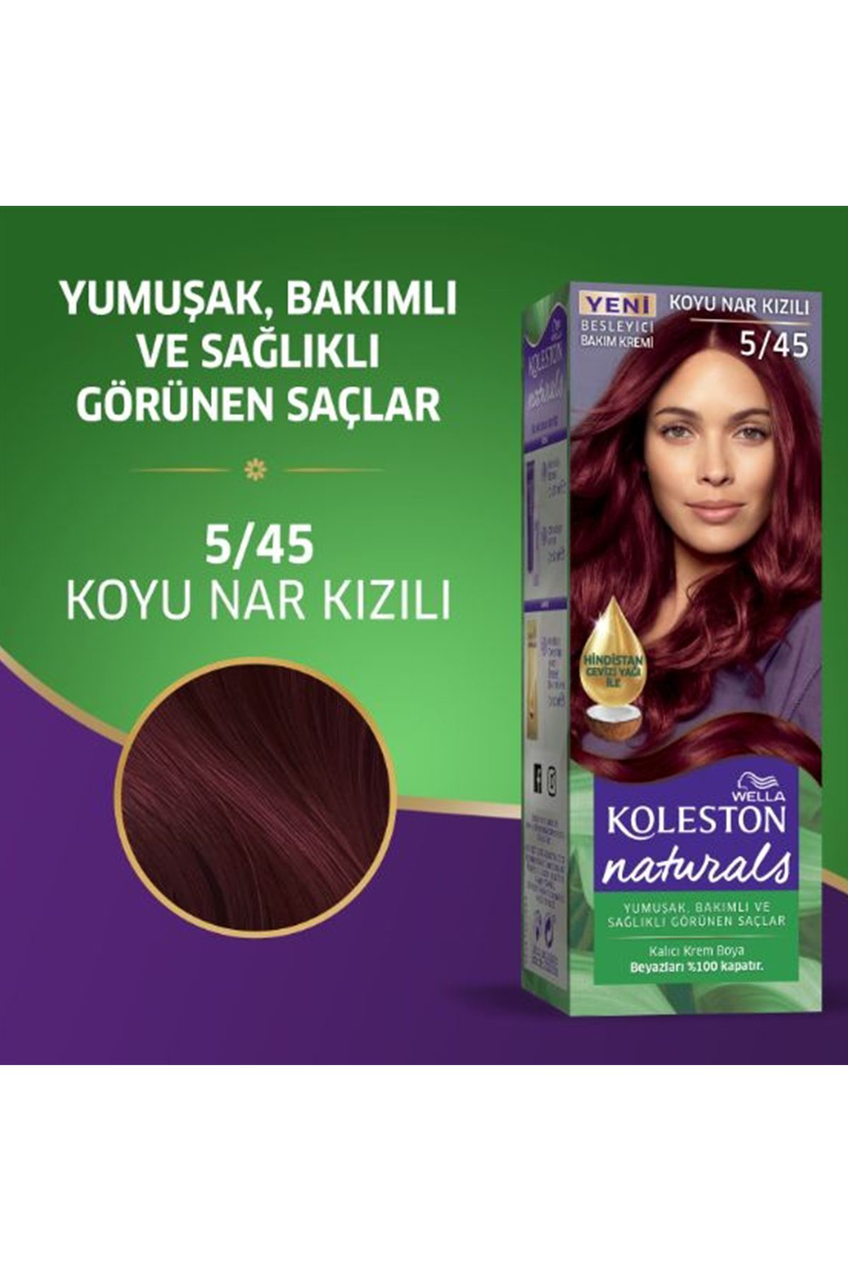 Naturals Saç Boyası Koyu Nar Kızılı 5/45 - Lisinya