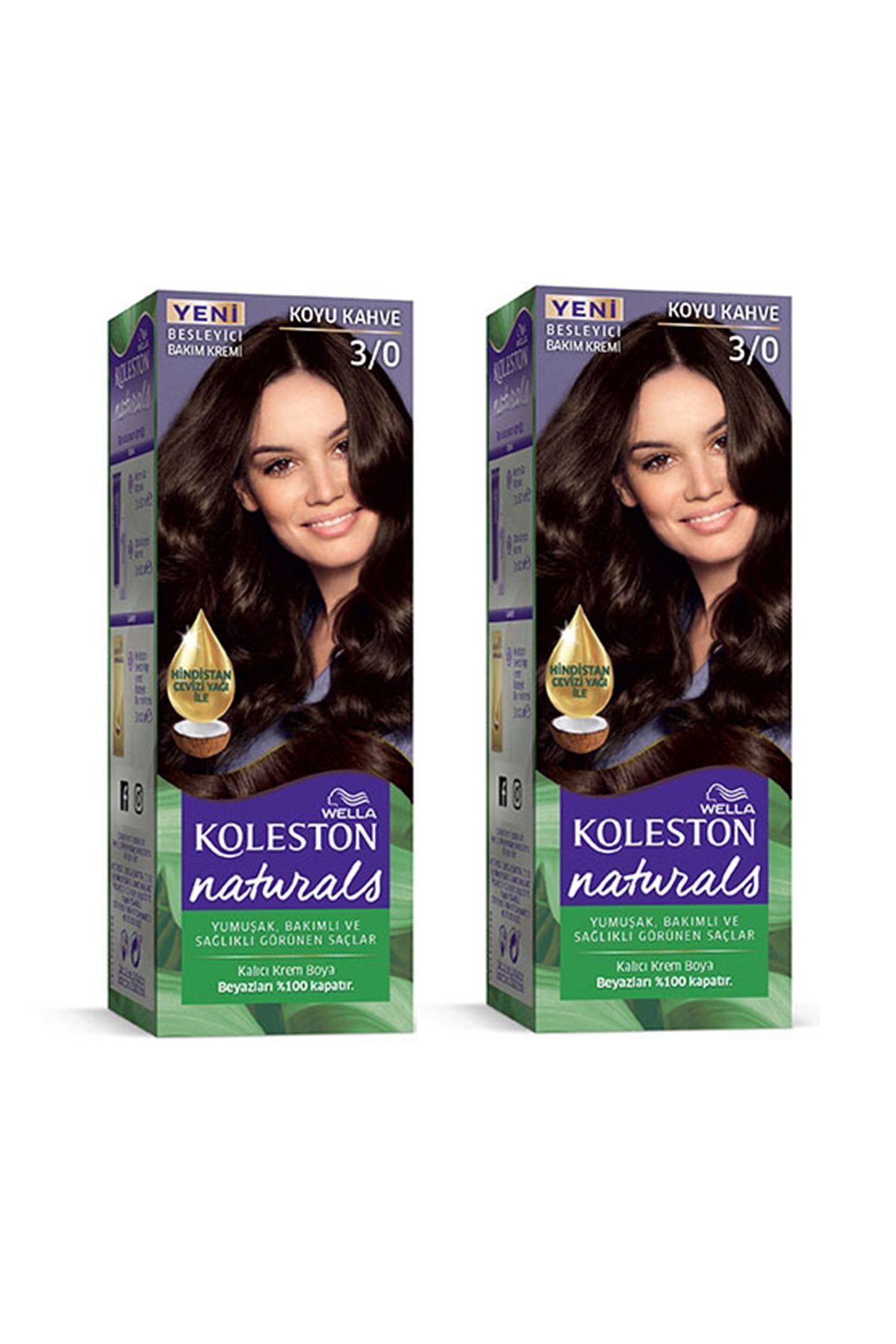 Naturals Saç Boyası Koyu Kahve 3/0 2x Paket - Lisinya