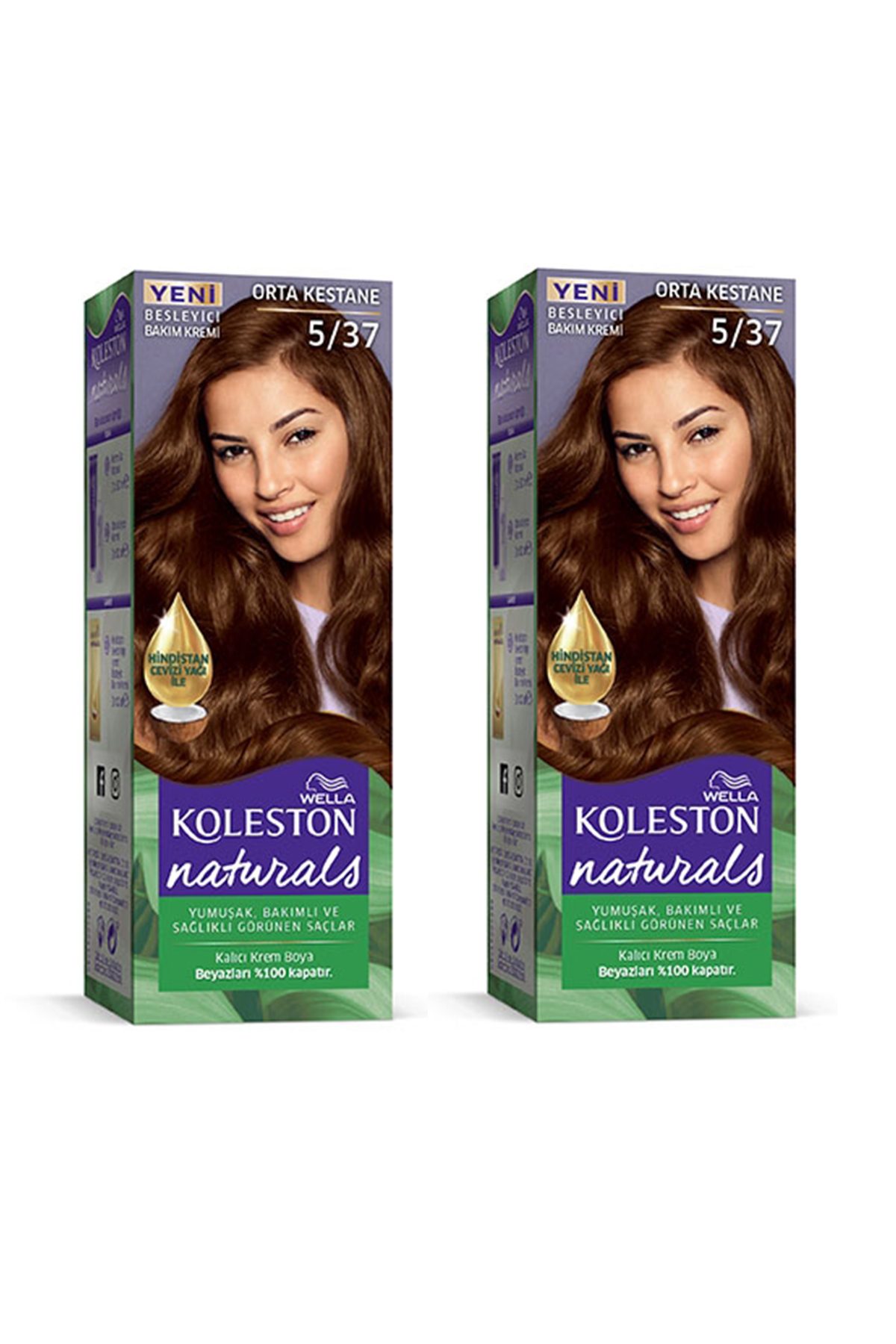 Naturals Saç Boyası Orta Kestane 5/37 2x Paket - Lisinya