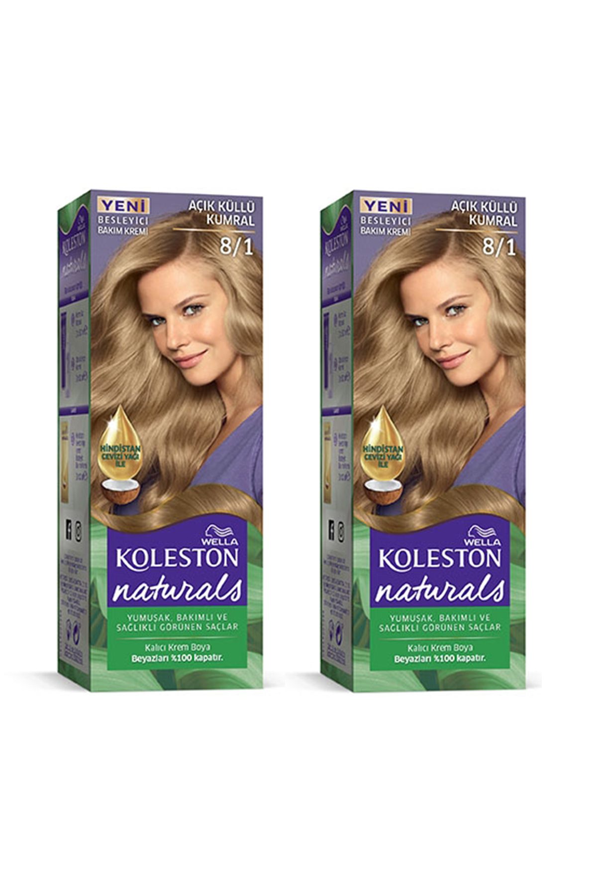 Naturals Saç Boyası Açık Küllü Kumral 8/1 2x Paket - Lisinya