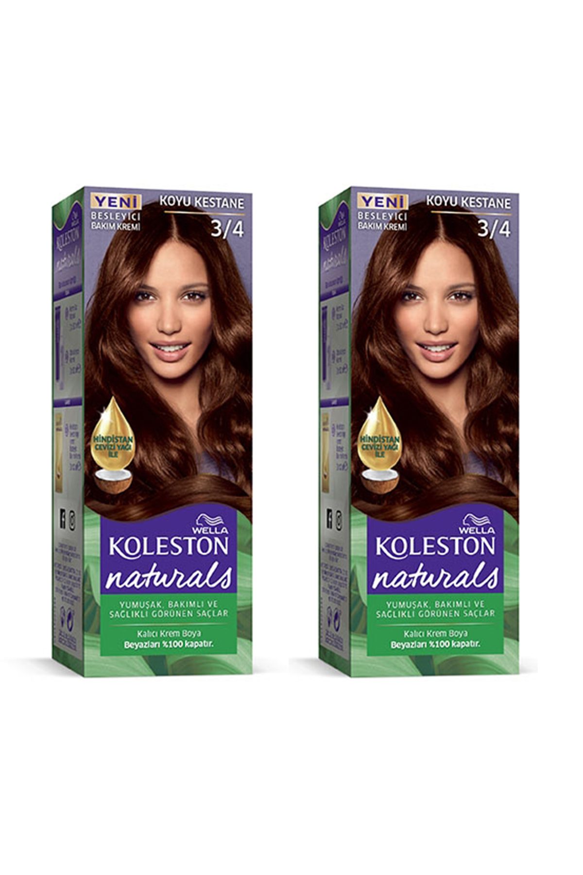 Naturals Saç Boyası Koyu Kestane 3/4 2x Paket - Lisinya