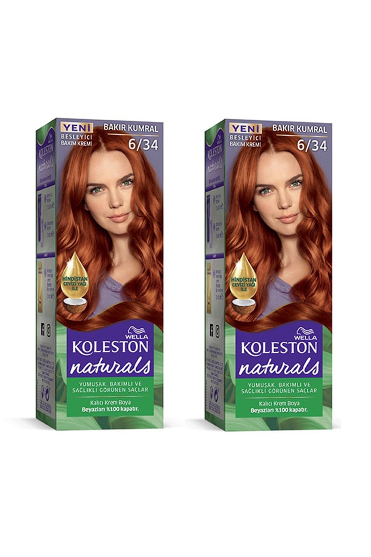 Naturals Saç Boyası Bakır Kumral 6/34 2x Paket - Lisinya