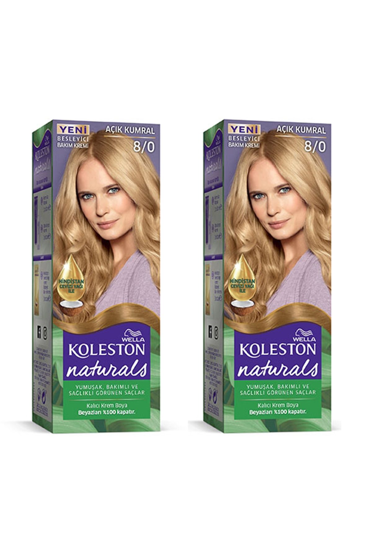 Naturals Saç Boyası Açık Kumral 8/0 2x Paket - Lisinya