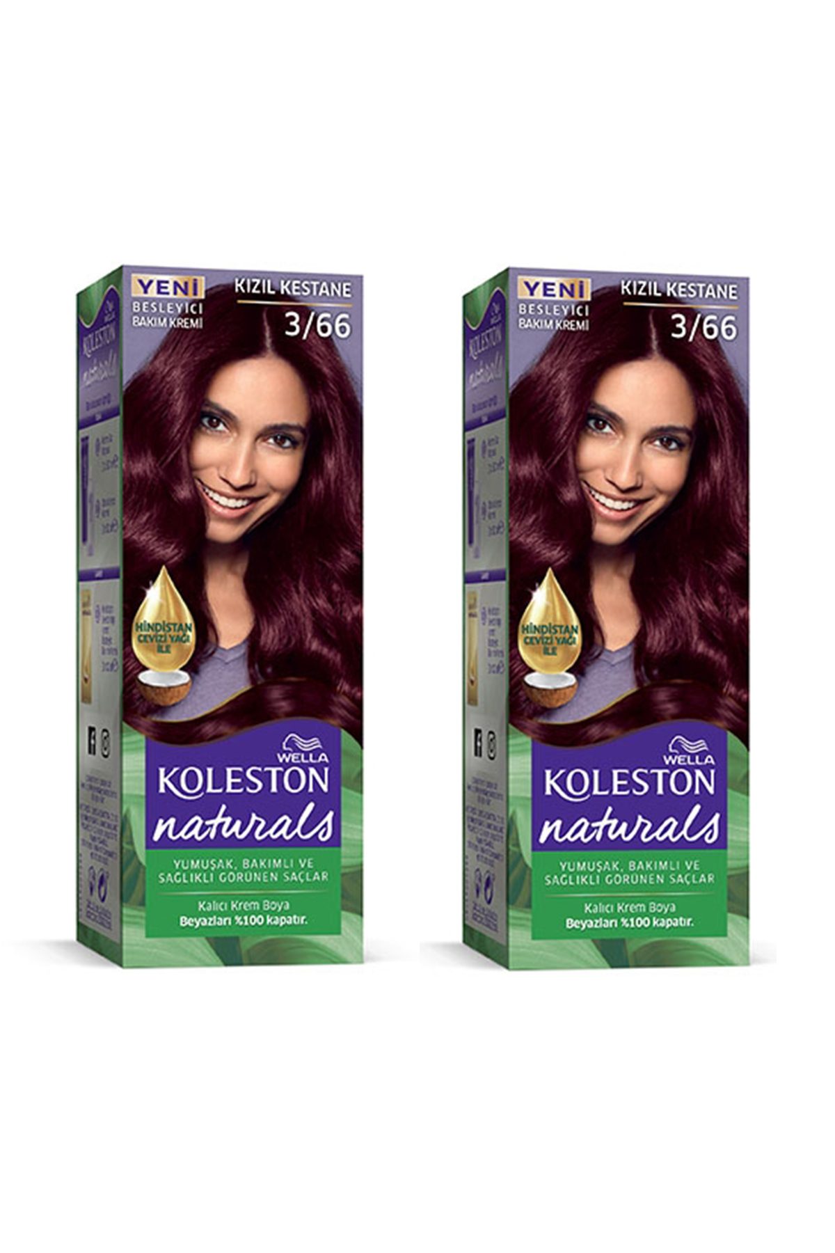 Naturals Saç Boyası Kızıl Kestane 3/66 2x Paket - Lisinya