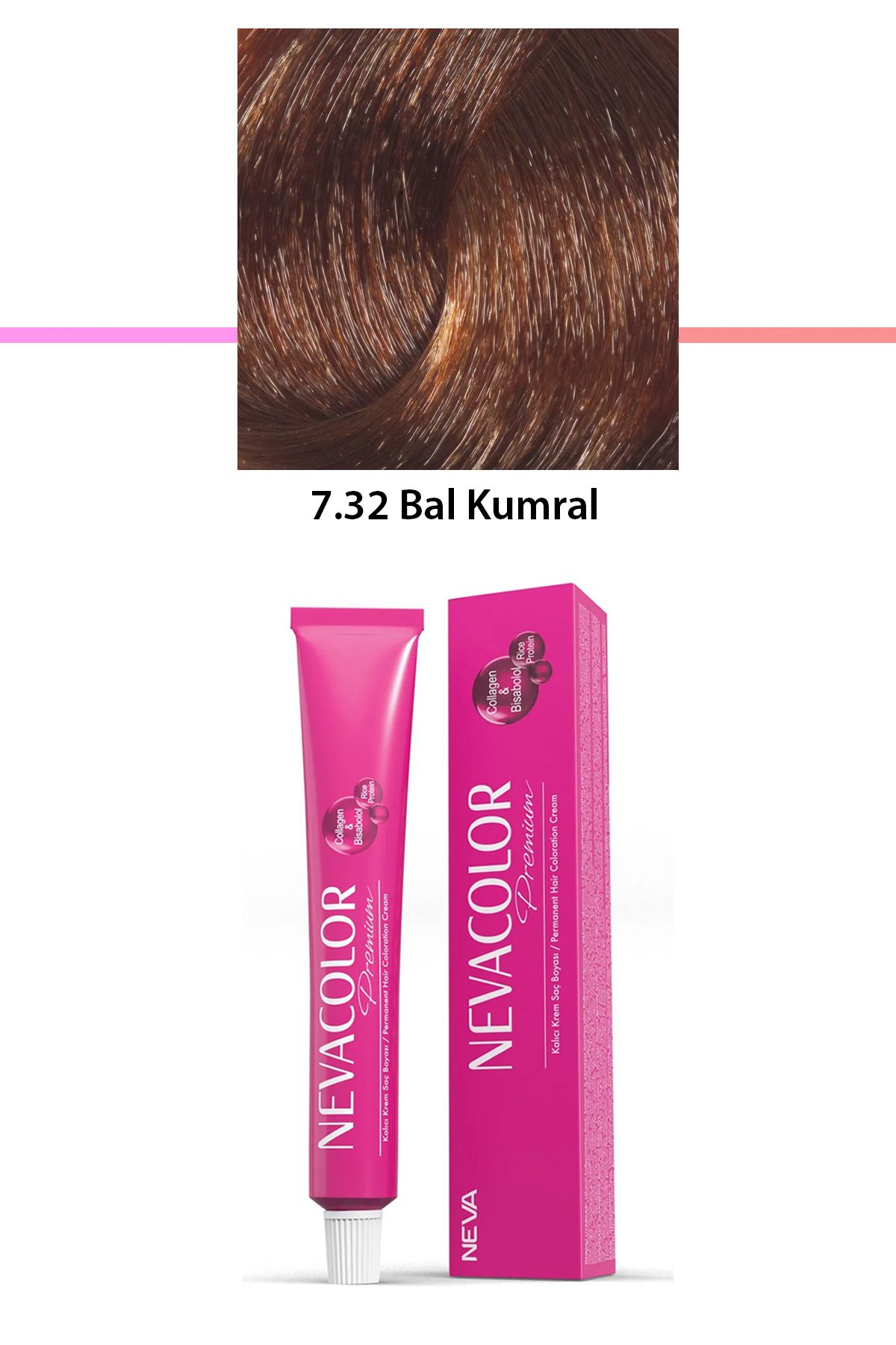 Premium 7.32 Bal Kumral - Kalıcı Krem Saç Boyası 50 g Tüp - Lisinya