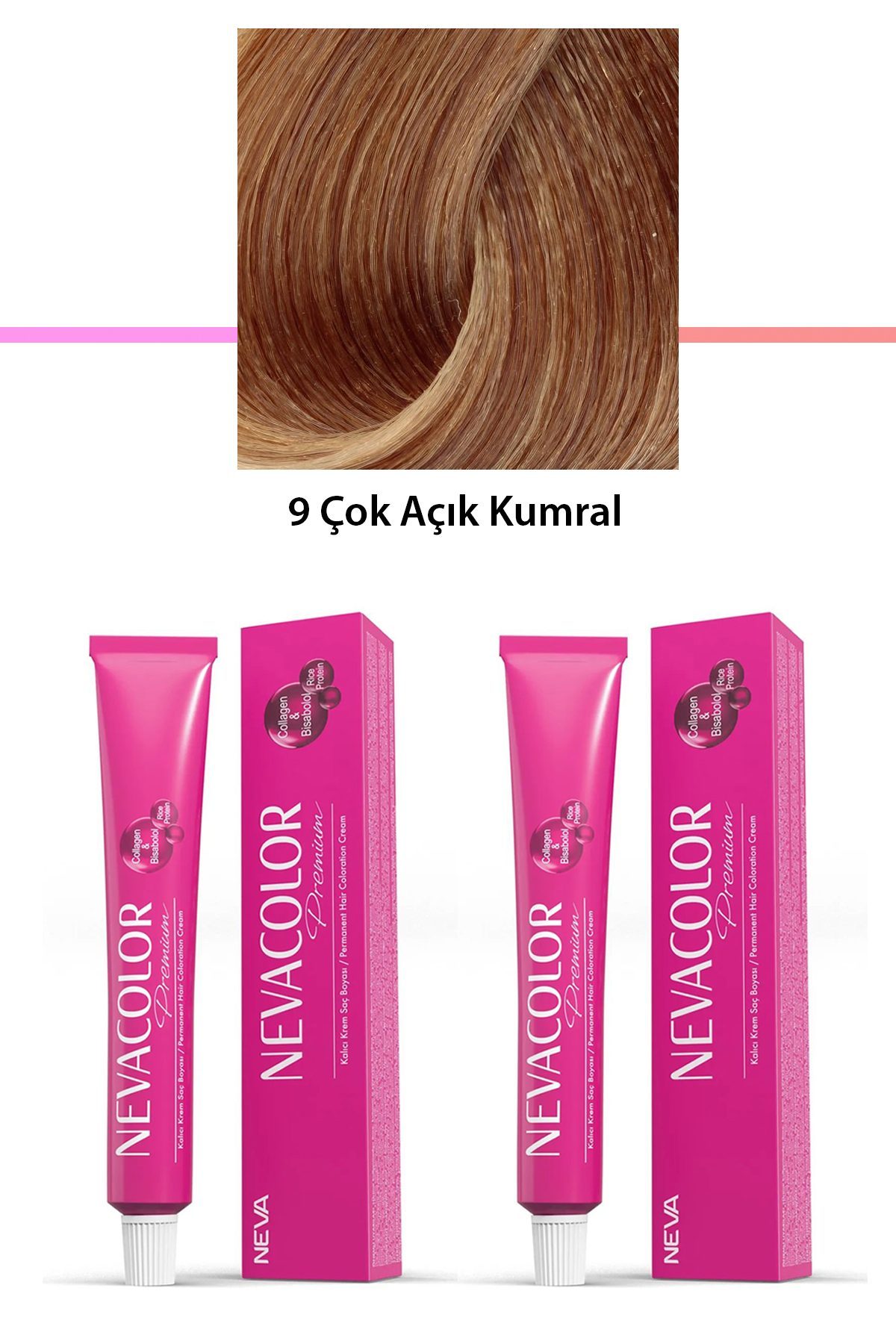 2 li Set Premium 9 Çok Açık Kumral - Kalıcı Krem Saç Boyası 2 X 50 g Tüp - Lisinya