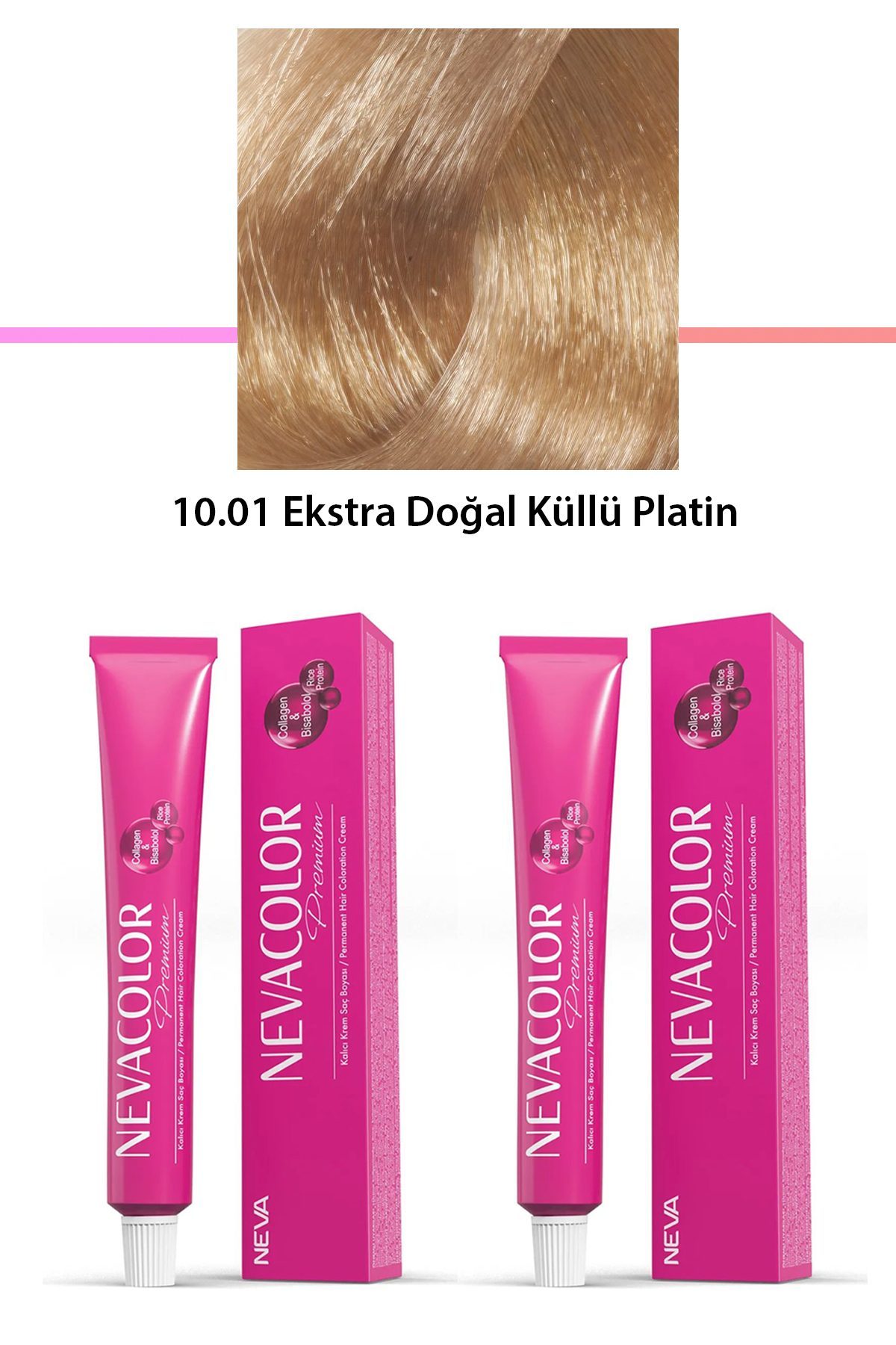 2 li Set Premium 10.01 Ekstra Doğal Küllü Platin - Kalıcı Krem Saç Boyası 2 X 50 g Tüp - Lisinya