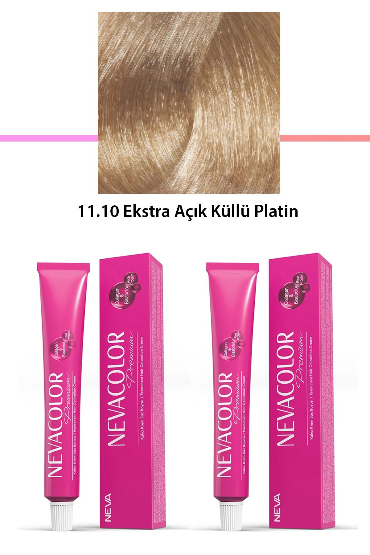 2 li Set Premium 11.10 Ekstra Açık Küllü Platin - Kalıcı Krem Saç Boyası 2 X 50 g Tüp - Lisinya