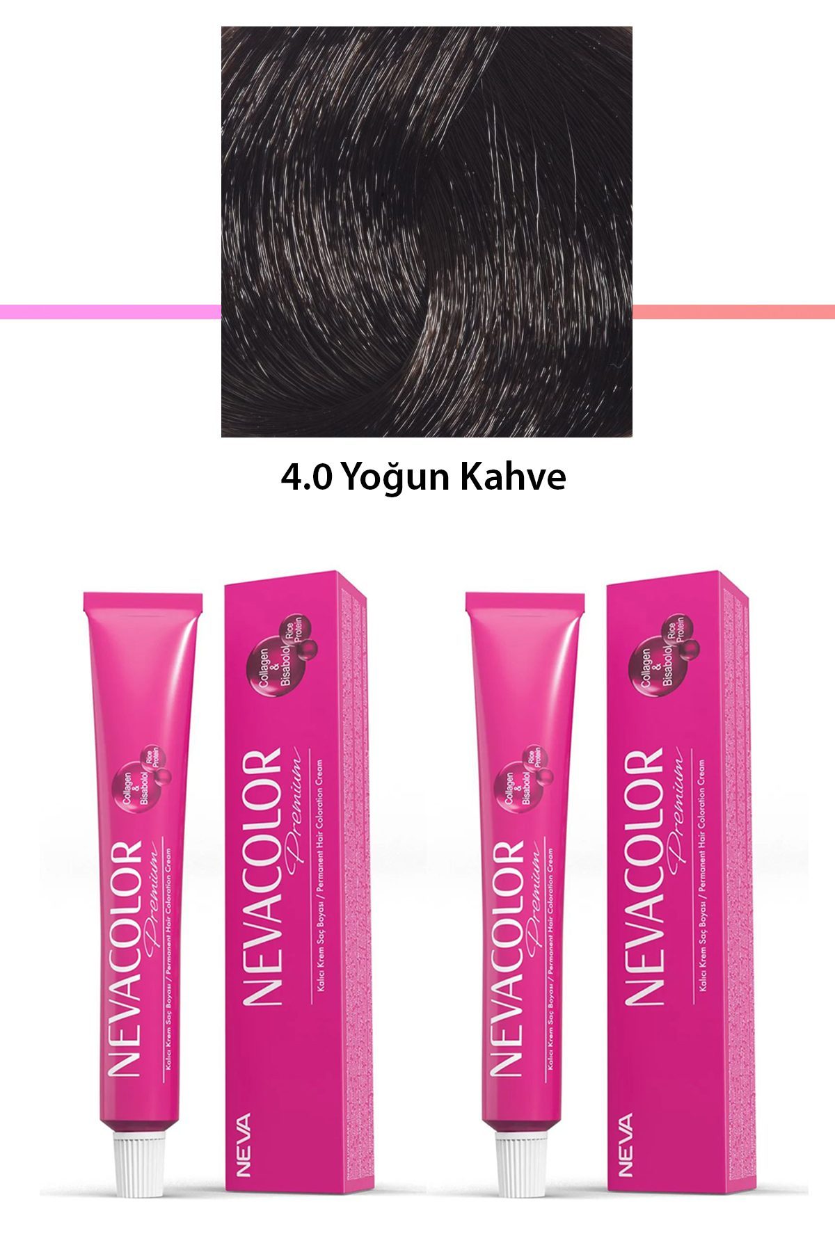 2 li Set Premium 4.0 Yoğun Kahve - Kalıcı Krem Saç Boyası 2 X 50 g Tüp - Lisinya