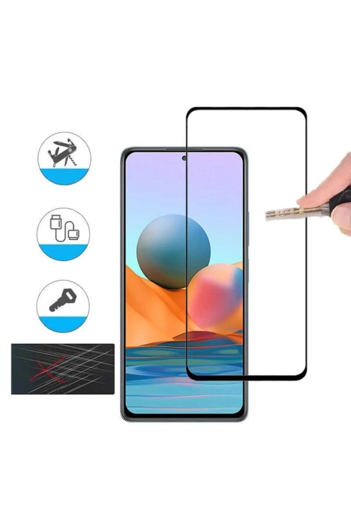 Xiaomi Redmi 9 Uyumlu Premium Ekran Koruyucu 9h Sert Temperli Kırılmaz Cam Koruma Şeffaf - Lisinya