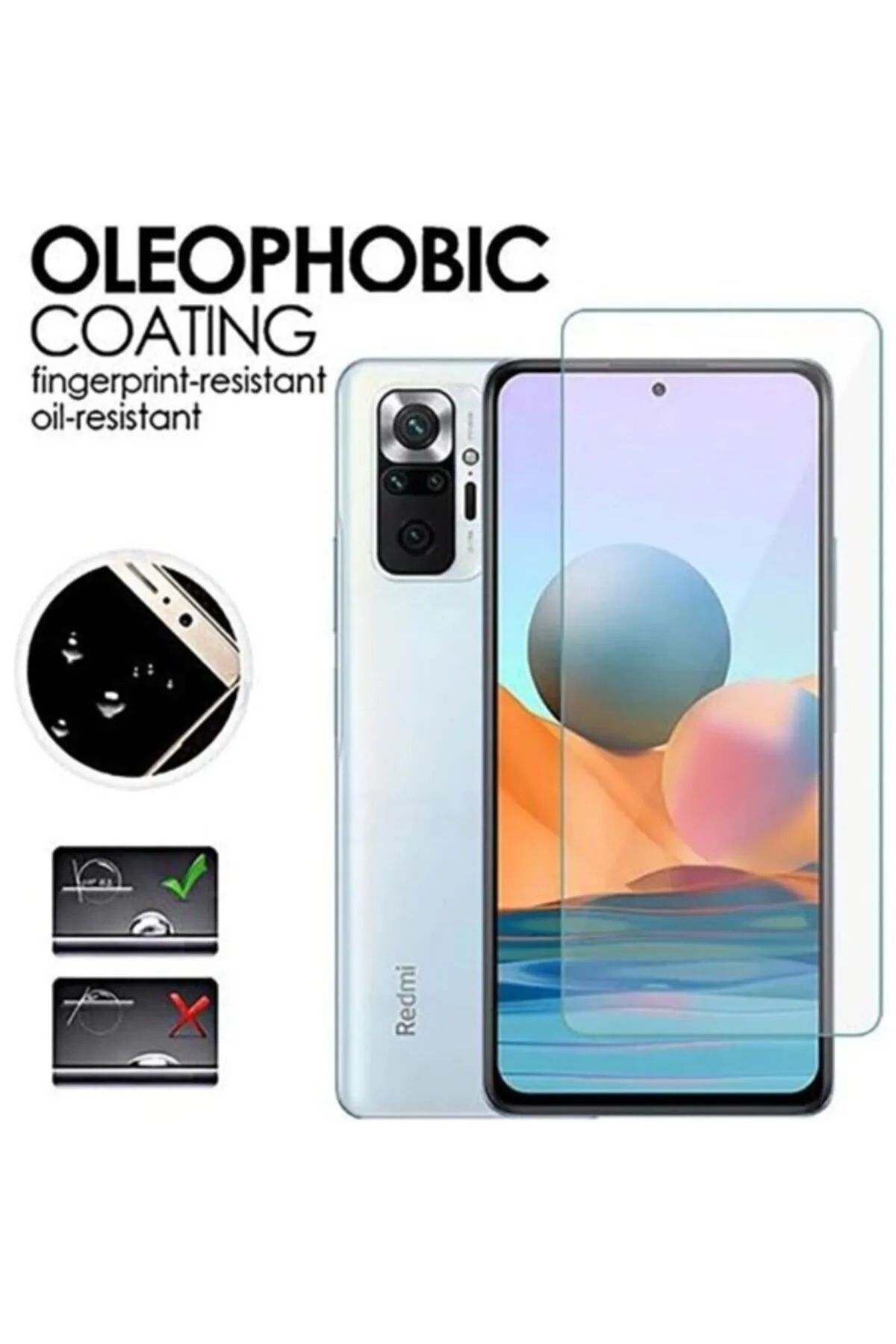 Xiaomi Redmi Note 10 Pro Uyumlu Premium Ekran Koruyucu 9h Sert Temperli Kırılmaz Cam Koruma Şeffaf - Lisinya