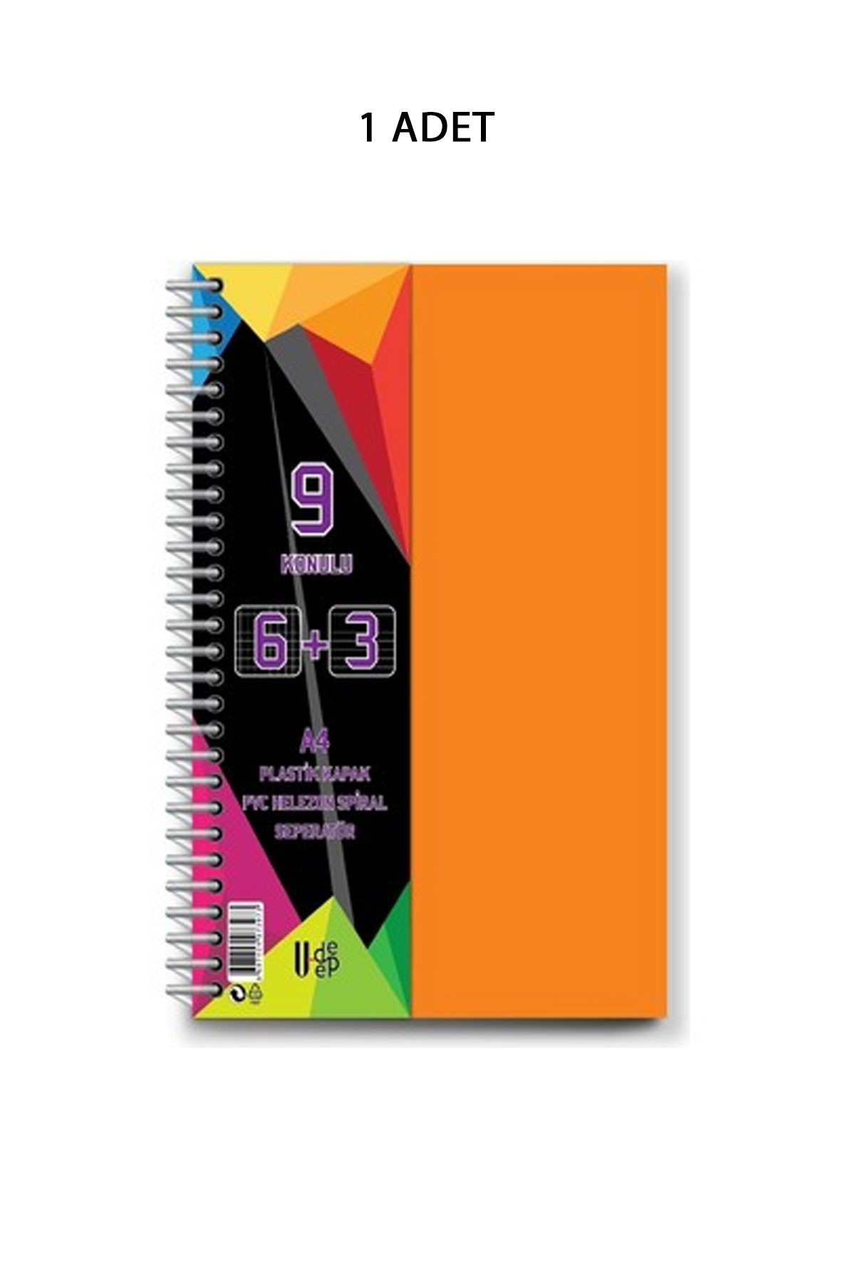 Spiralli PP Kapak 6+2+1 225 Yaprak 9 Ayraçlı Defter - Lisinya