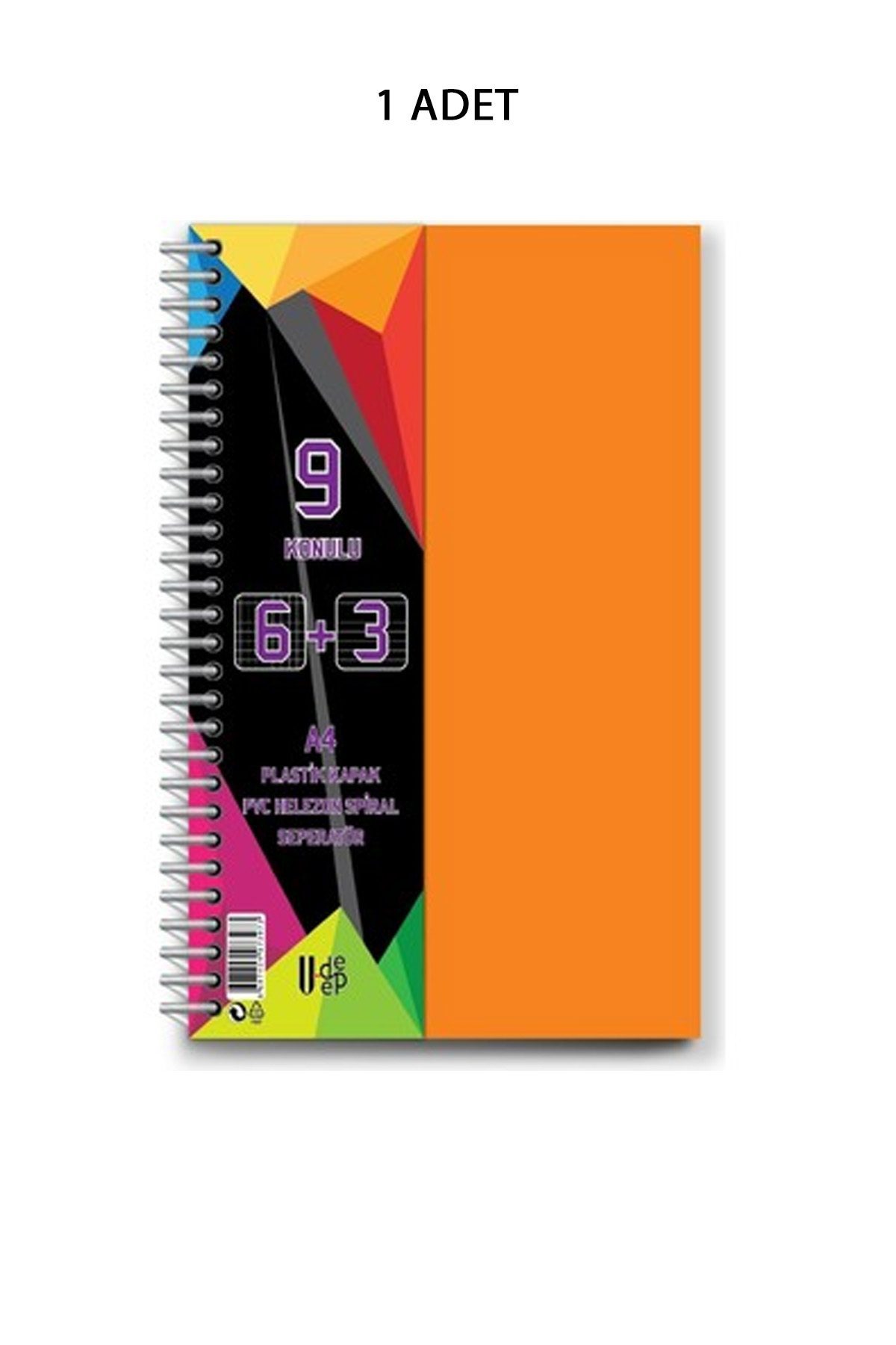 Spiralli PP Kapak 6+3 225 Yaprak 9 Ayraçlı Defter - Lisinya