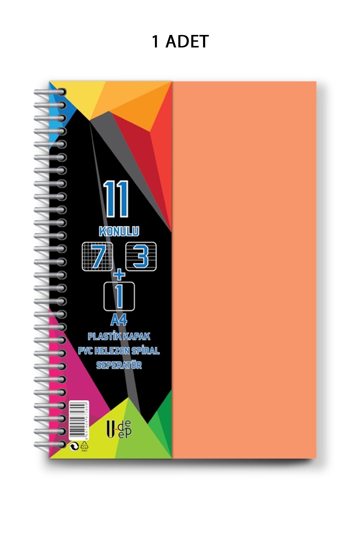 Spiralli PP Kapak 7+3+1 275 Yaprak 11 Ayraçlı Defter - Lisinya