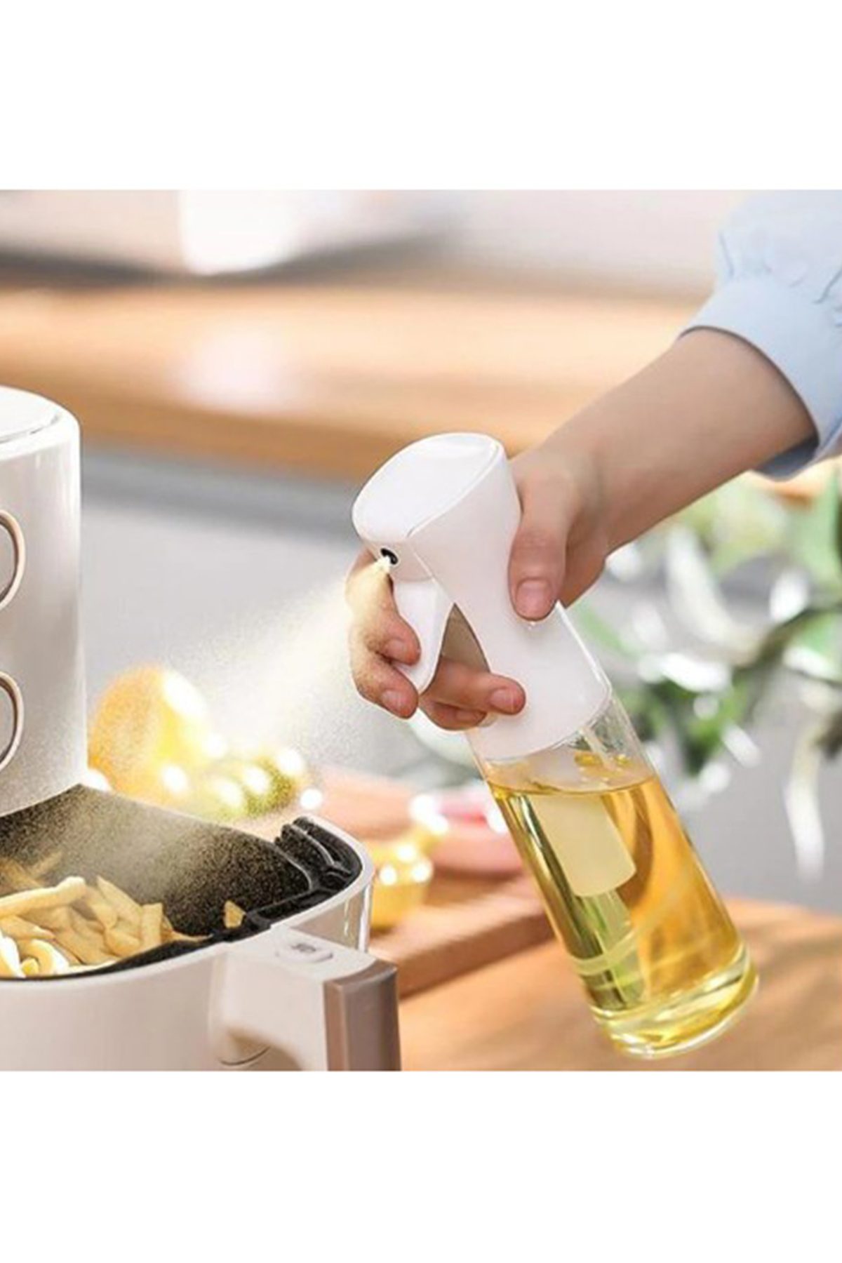 Zeytinyağı Limon Cam Sprey Şişesi Cam Yağ Püskürtücü Yağdanlık Airfryer Tasarruf 200 ml - Lisinya