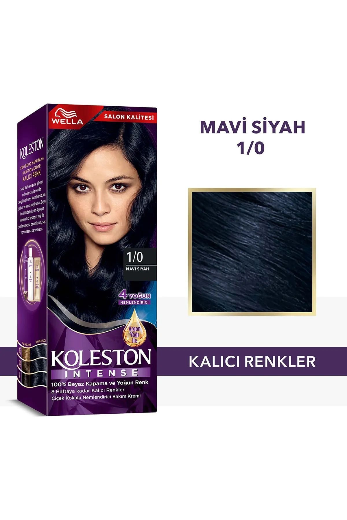 Koleston Intense Saç Boyası 1/0 Mavi Siyah - Salon Kalitesi - Lisinya