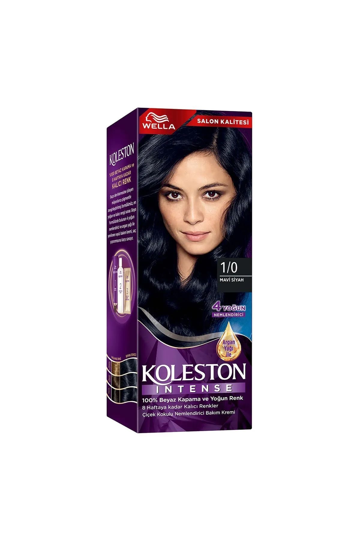 Koleston Intense Saç Boyası 1/0 Mavi Siyah - Salon Kalitesi - Lisinya