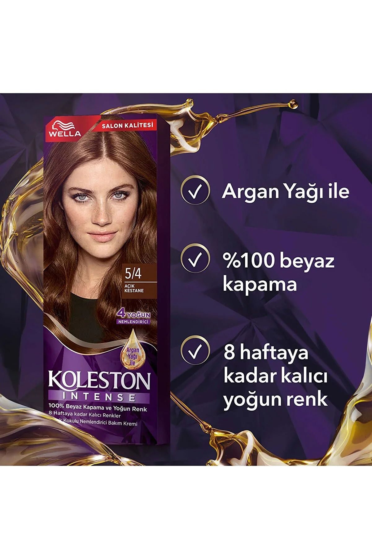 Koleston Intense Saç Boyası 5/4 Açık Kestane - Salon Kalitesi - Lisinya