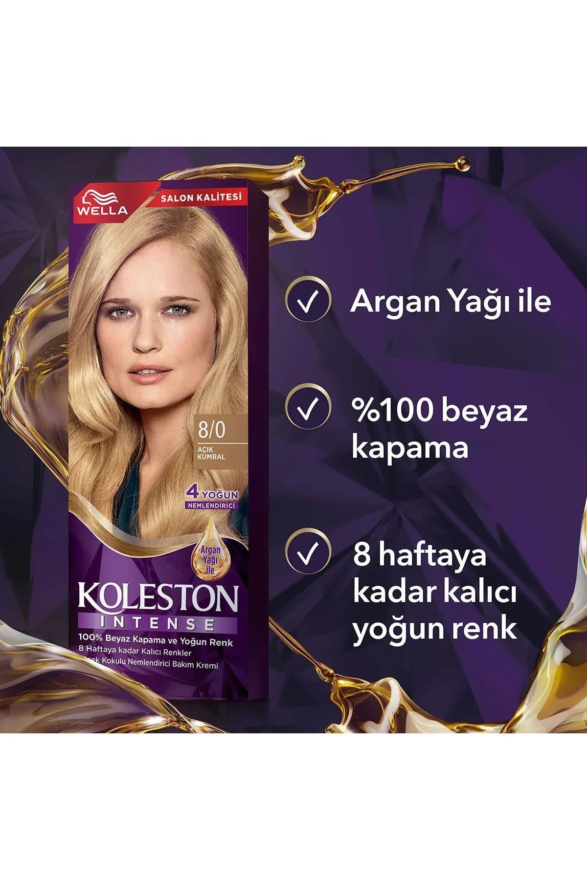 Koleston Intense Saç Boyası 8/0 Açık Kumral - Salon Kalitesi - Lisinya