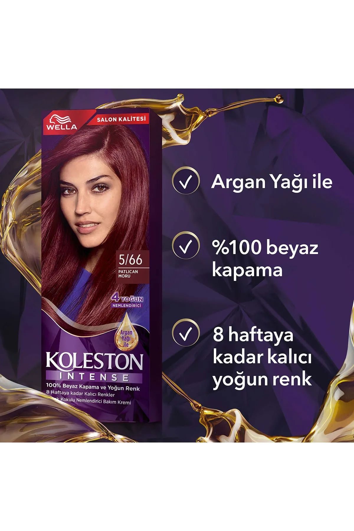 Koleston Intense Saç Boyası 5/66 Patlıcan Moru - Salon Kalitesi - Lisinya