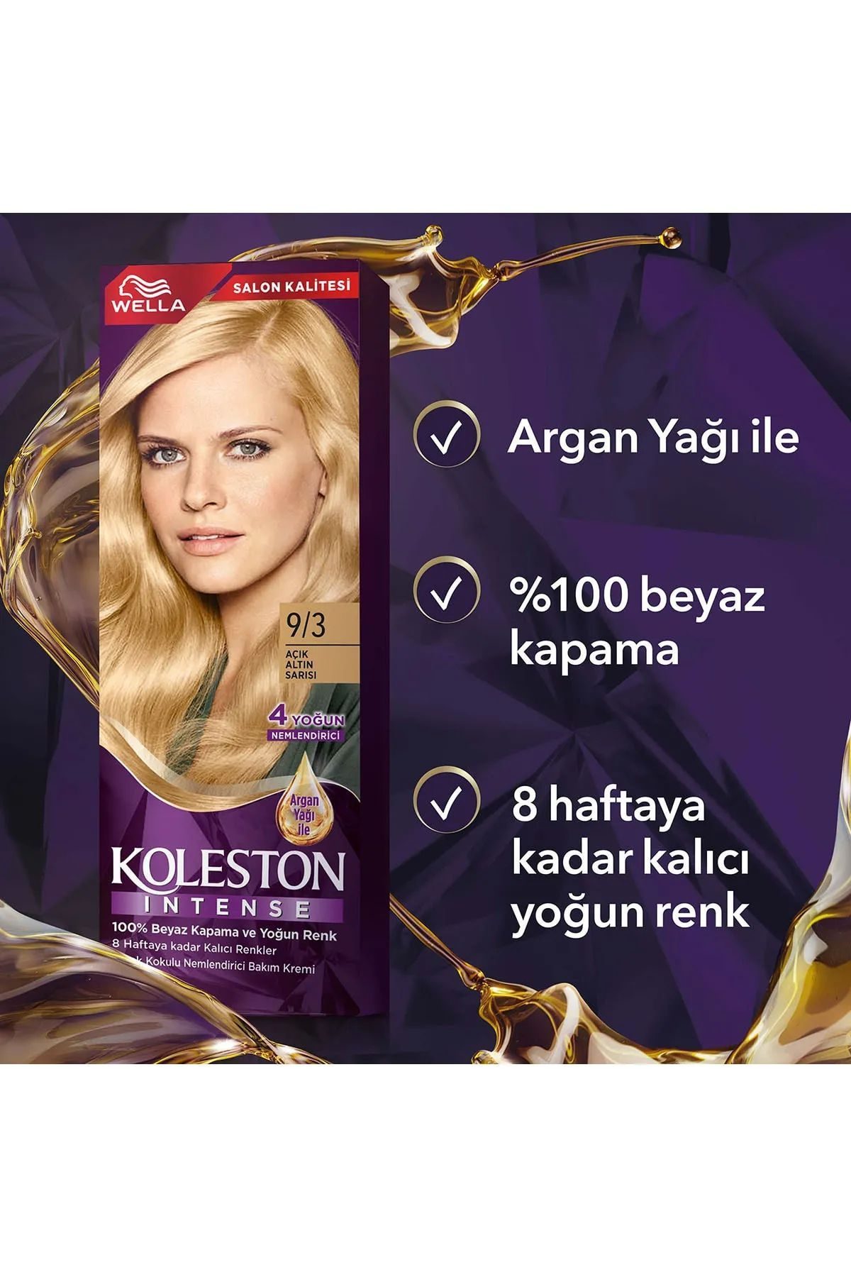 Koleston Intense Saç Boyası 9/3 Açık Altın Sarısı - Salon Kalitesi - Lisinya