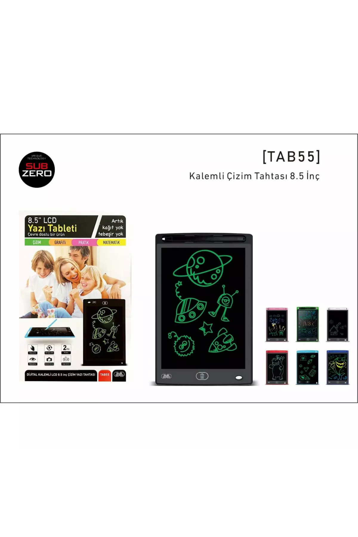 LCD Grafik Tablet Çocuk Çizim Tahtası 8.5 inch ( 22 cm ) Djital Karalama Tableti Yüksek Kalite - Lisinya