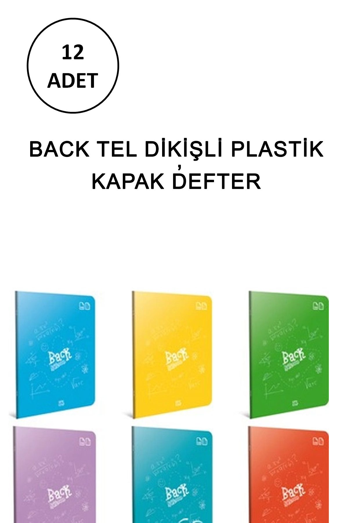 BACK Tel Dikişli Plastik Kapak Defter A5 60 Yaprak Çizgili - Lisinya