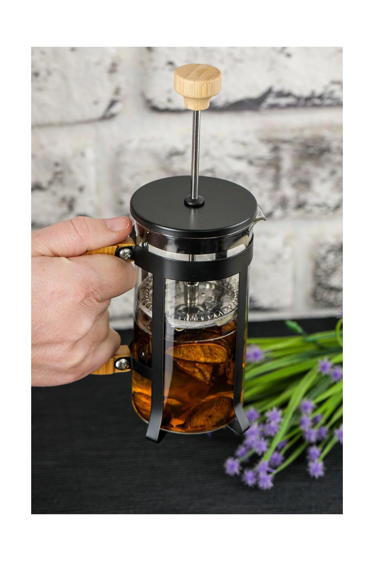 Lüx Cam 350 ml French Press Siyah - Lisinya