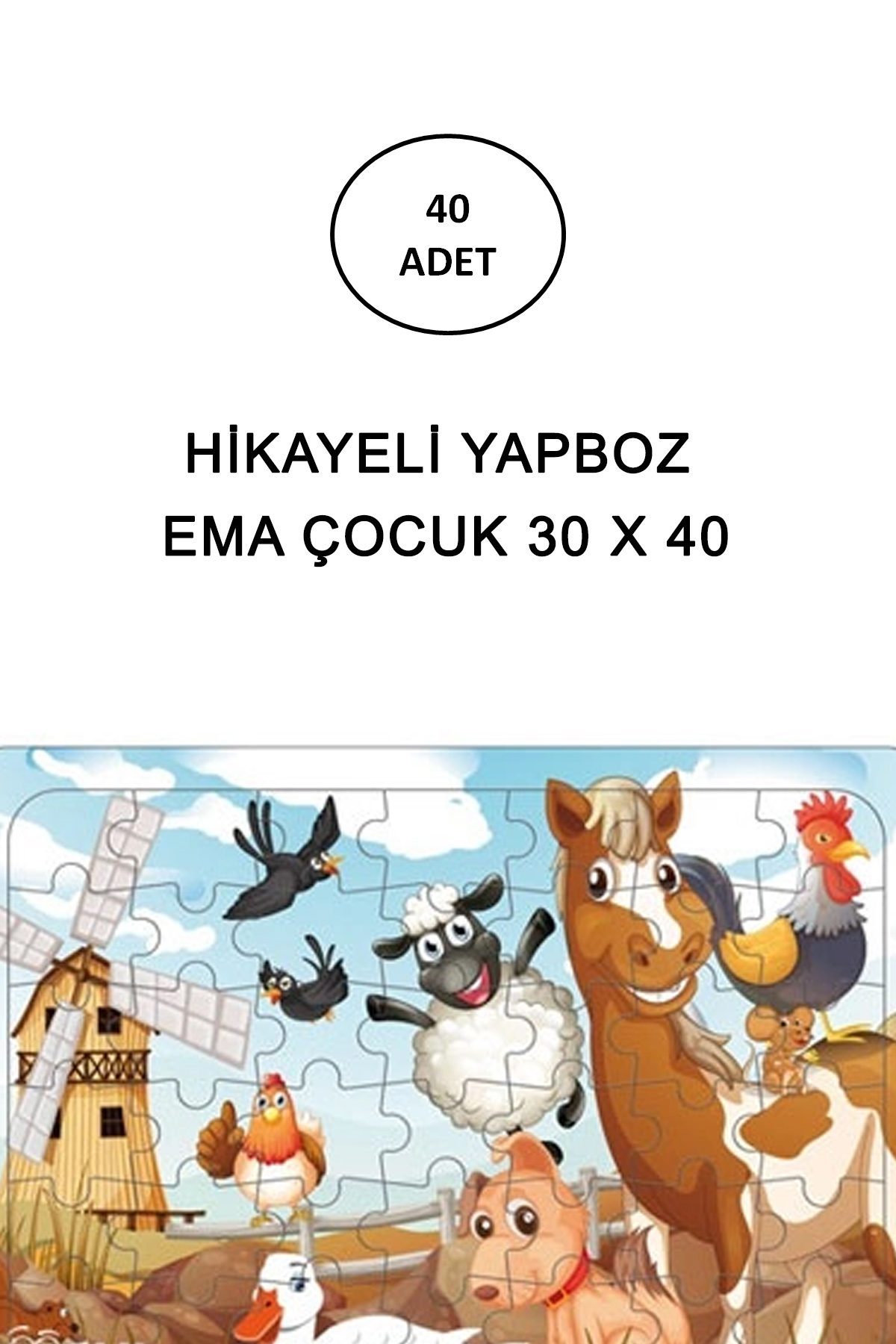 Hikayeli Yapboz Ema Çocuk 30 x 40 - 40 Adet - Lisinya