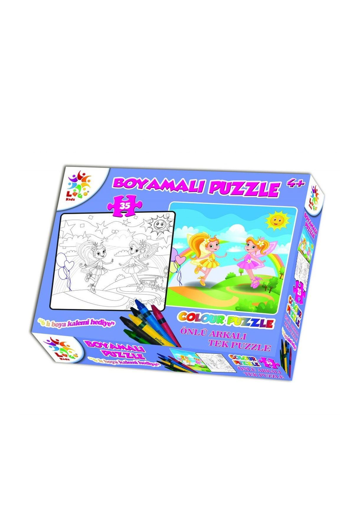 Boyamalı Puzzle Kız Ön Arka - Lisinya