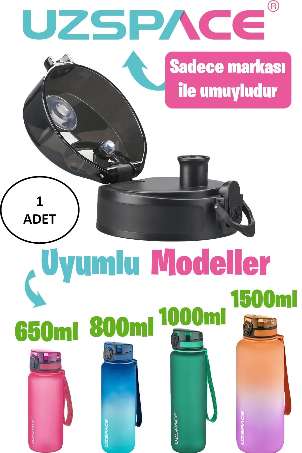 Uzspace 650-800-1000ml -Uyumlu Yedek Kapak --Sadece Uzspace ile Uyumludur - Lisinya