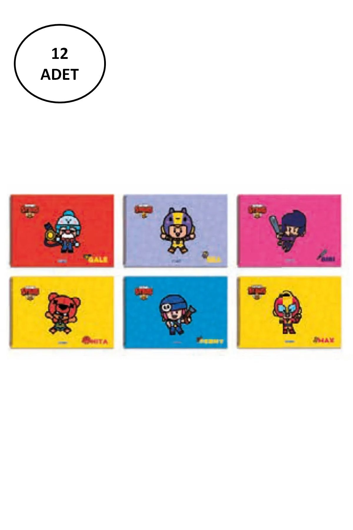 Gıpta Brawl Stars Spiralli Resim Defteri 25x35cm 15 Yaprak (12 Li Paket) - Lisinya