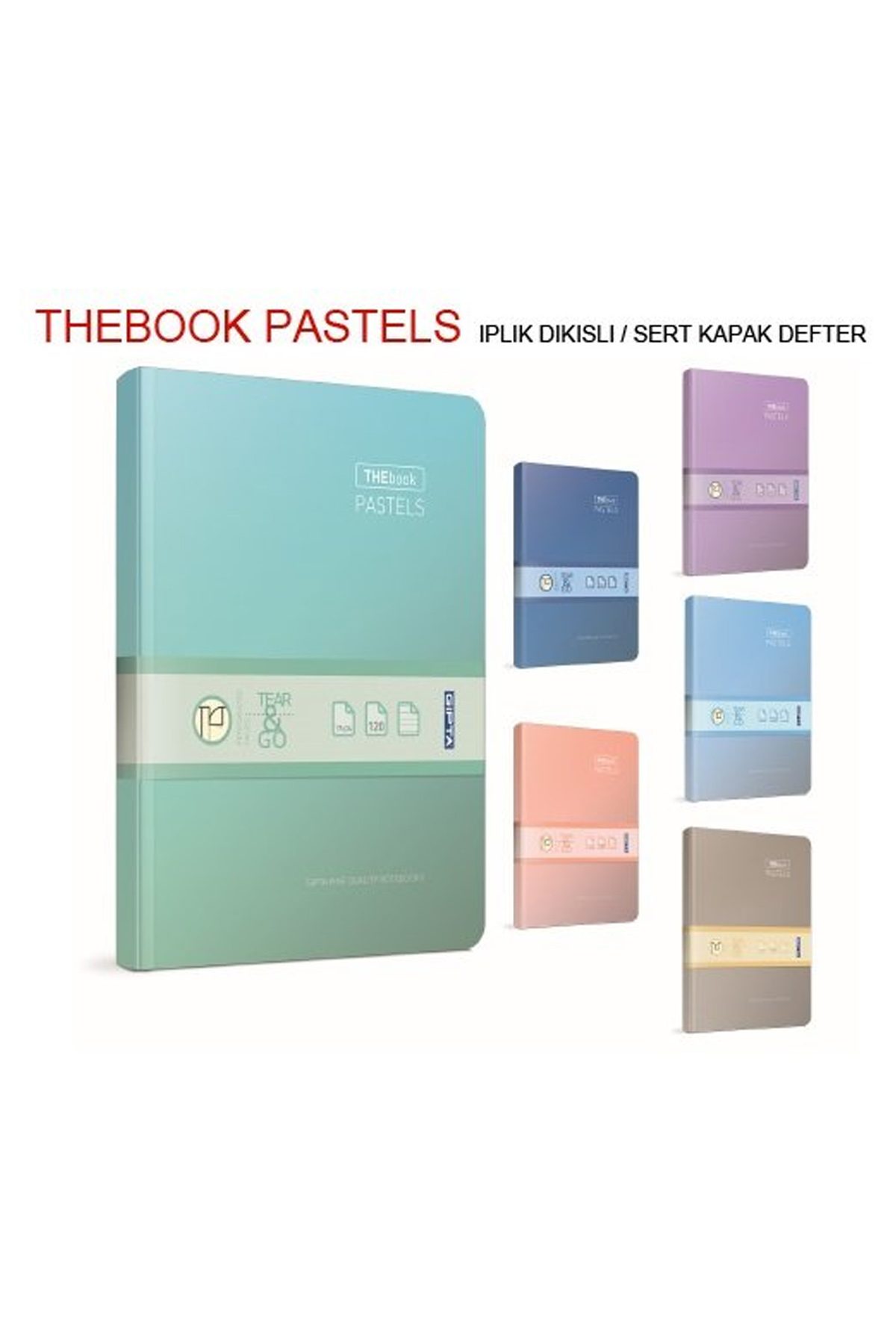 Gıpta Thebook 20x28 Sert Kapak Pastel Defter 400 Yaprak Çizgili - Lisinya