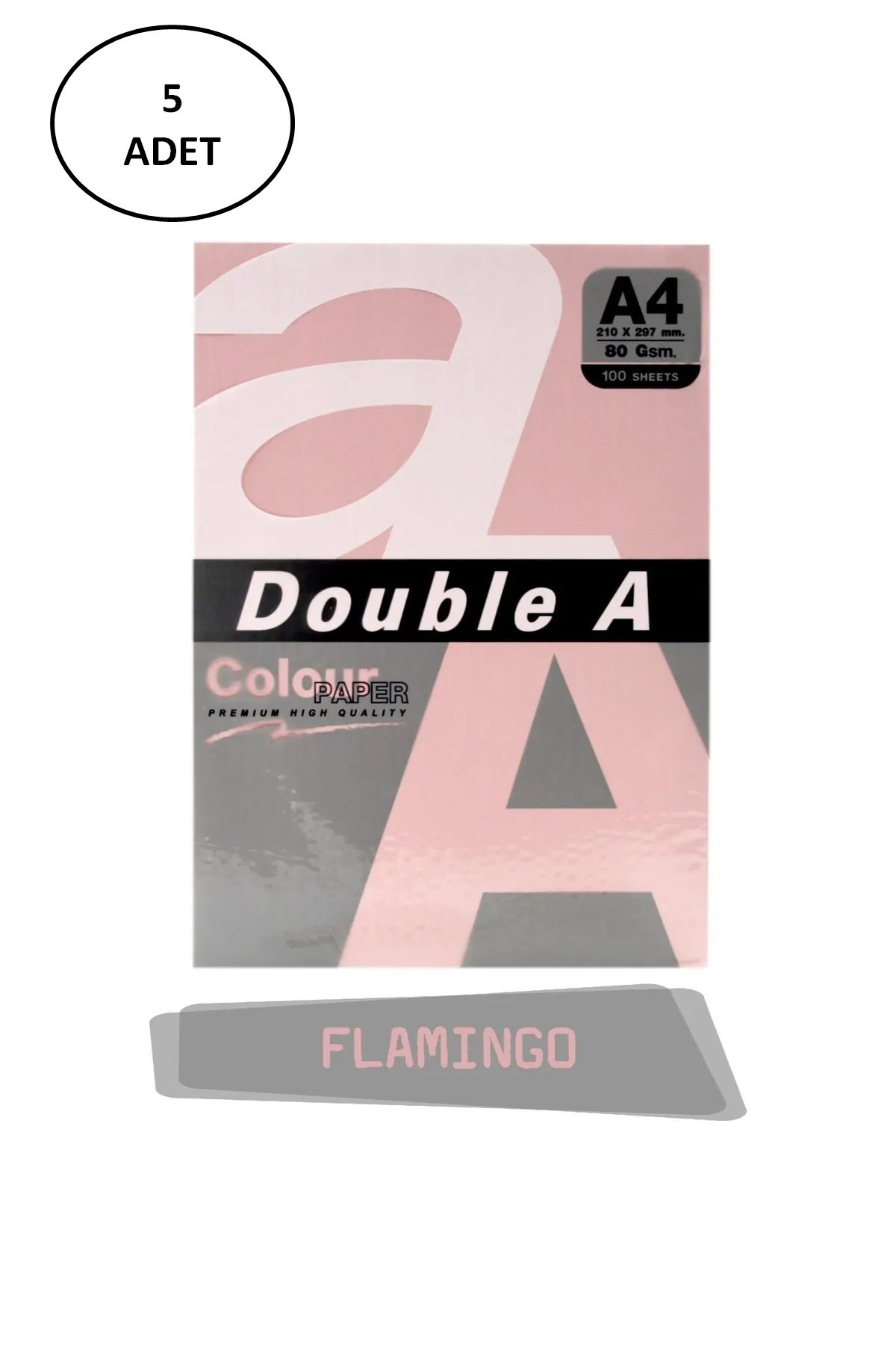 Double A Renkli Fotokopi Kağıdı 5x100 Lü A4 80 Gr Flamingo - Lisinya