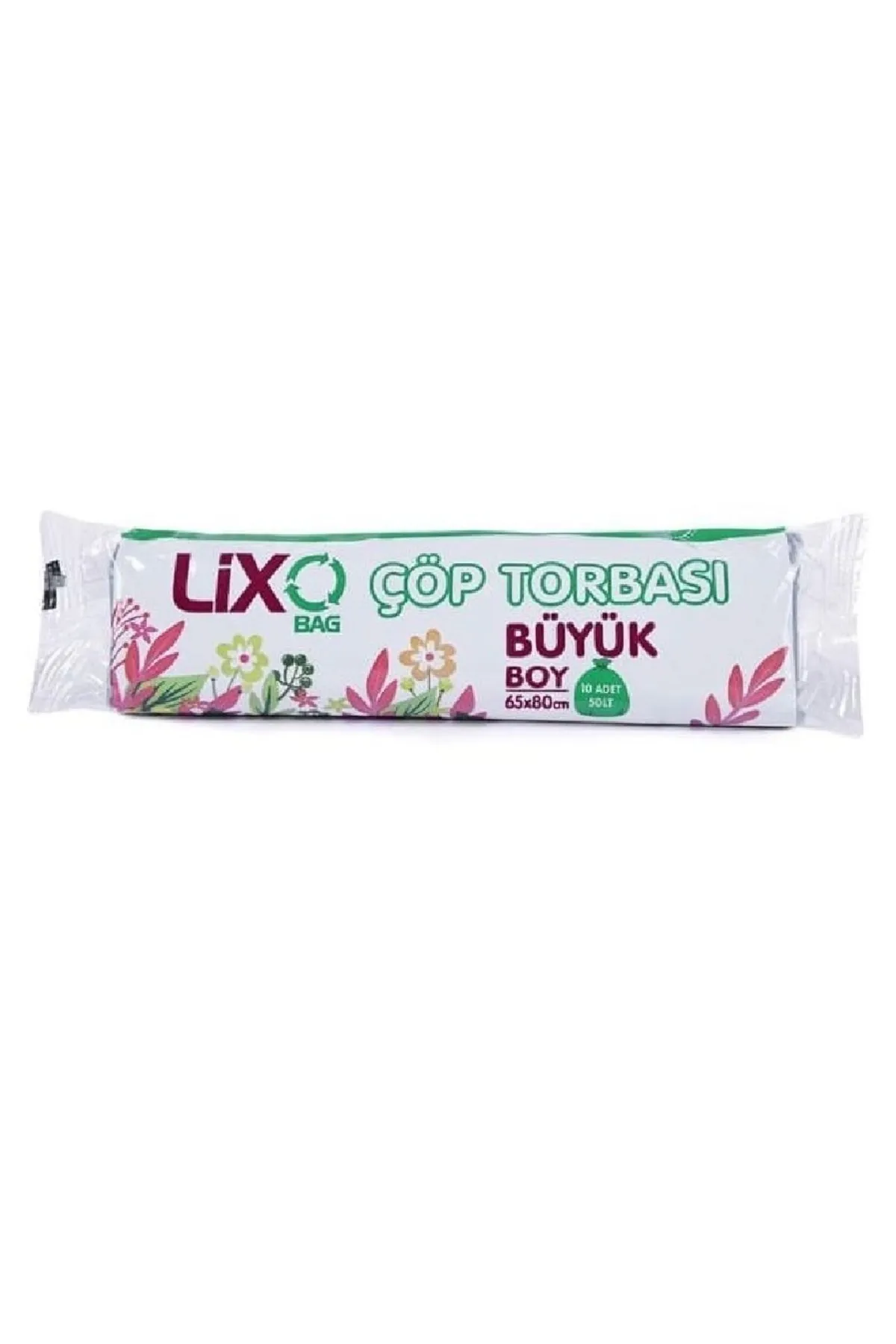 Büyük Boy Çöp Torbası 65 x 80 cm 10 Lu Rulo x 1 Paket = 10 Adet (Mavi) - Lisinya