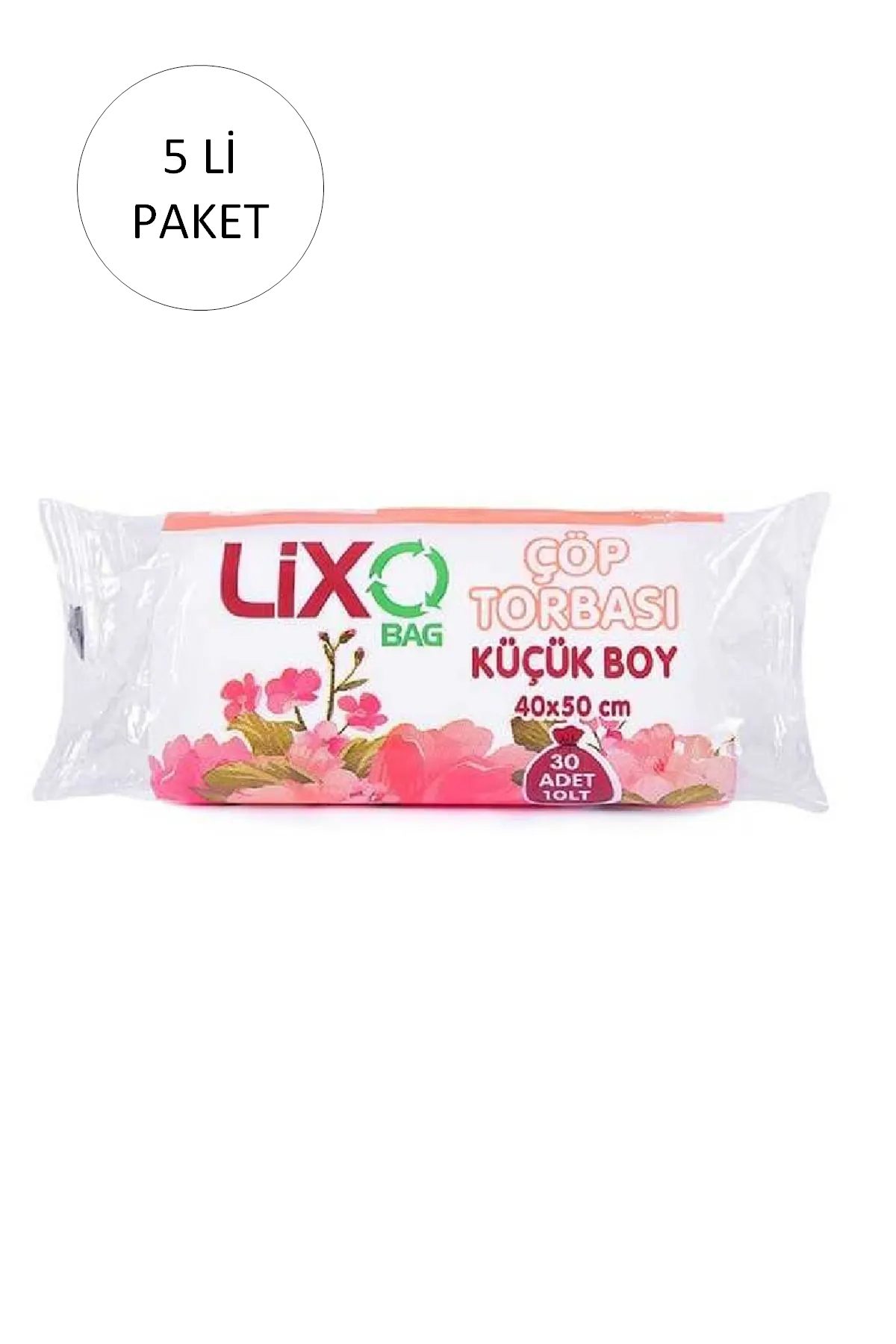 Küçük Boy Çöp Torbası 40 x 50 cm 30 Lu Rulo x 5 Paket = 150 Adet (Şeffaf) - Lisinya