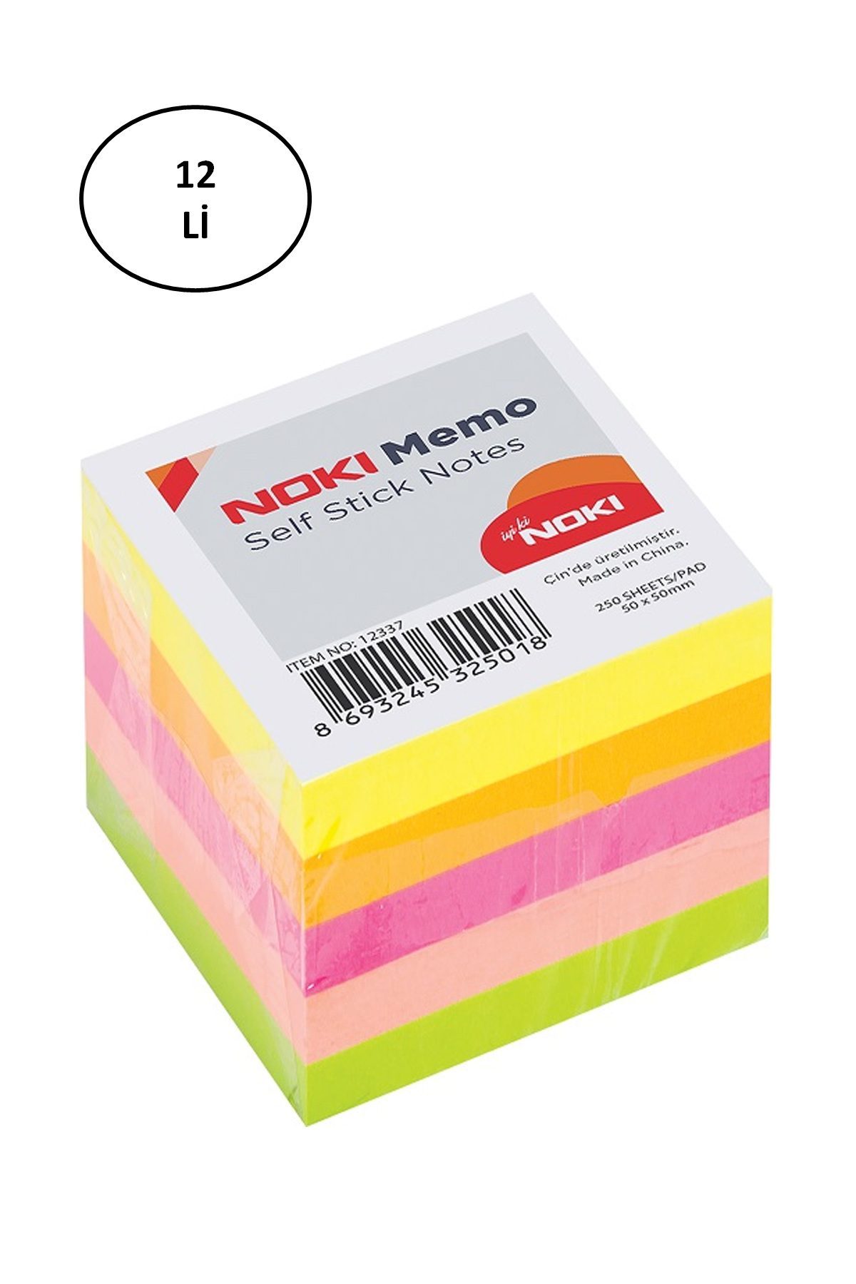 Noki Memo Stick 50X50 Mm Karışık Renk Neon Küp Blok - Lisinya