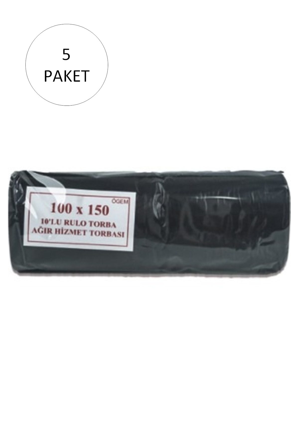 Hantal Boy Çöp Torbası 100 x 150 cm 10 Lu Rulo x 5 Paket = 50 Adet (Siyah) - Lisinya