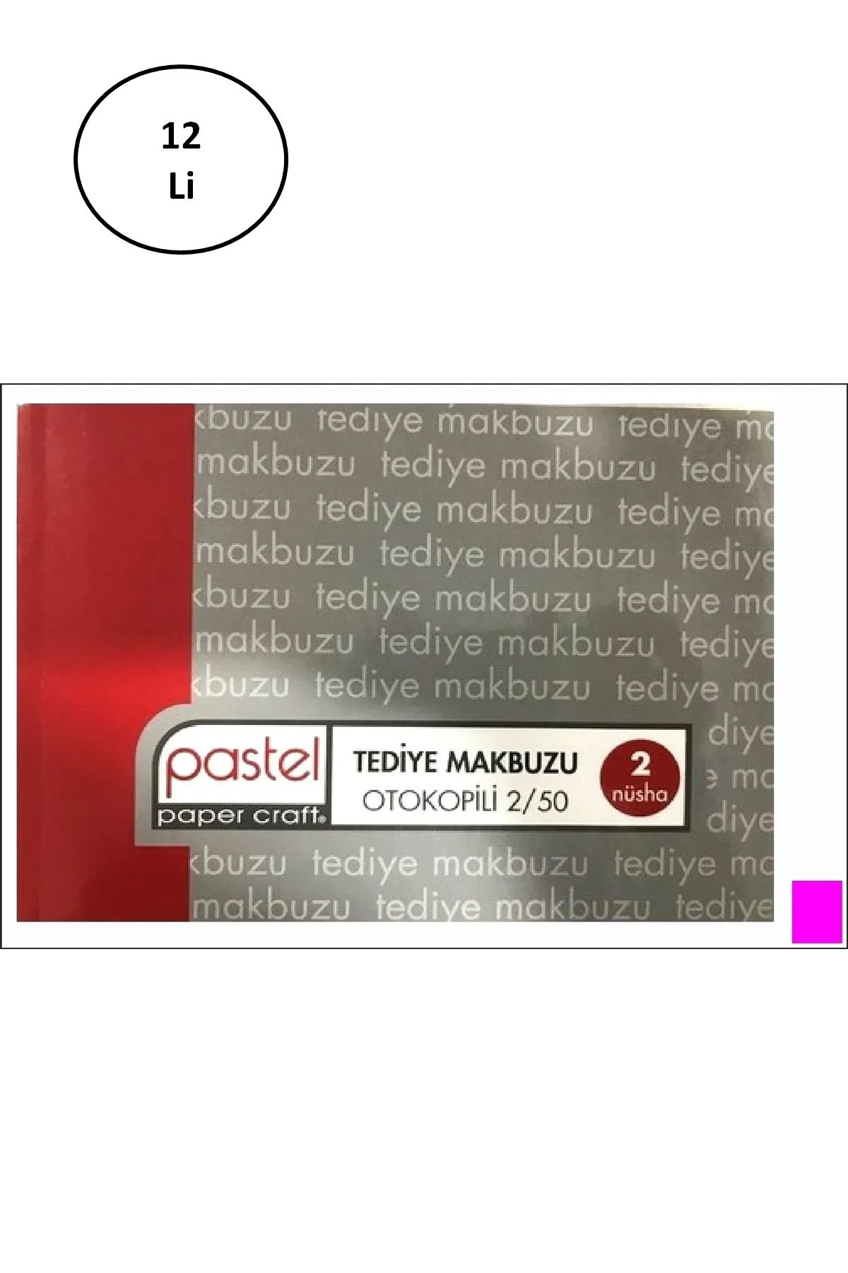 Pastel Tediye Makbuzu 14x20 Cm Boyutunda A5 Otokopili 2 Nüsha 50 Asıl 50 Suret 2/50 12'li - Lisinya