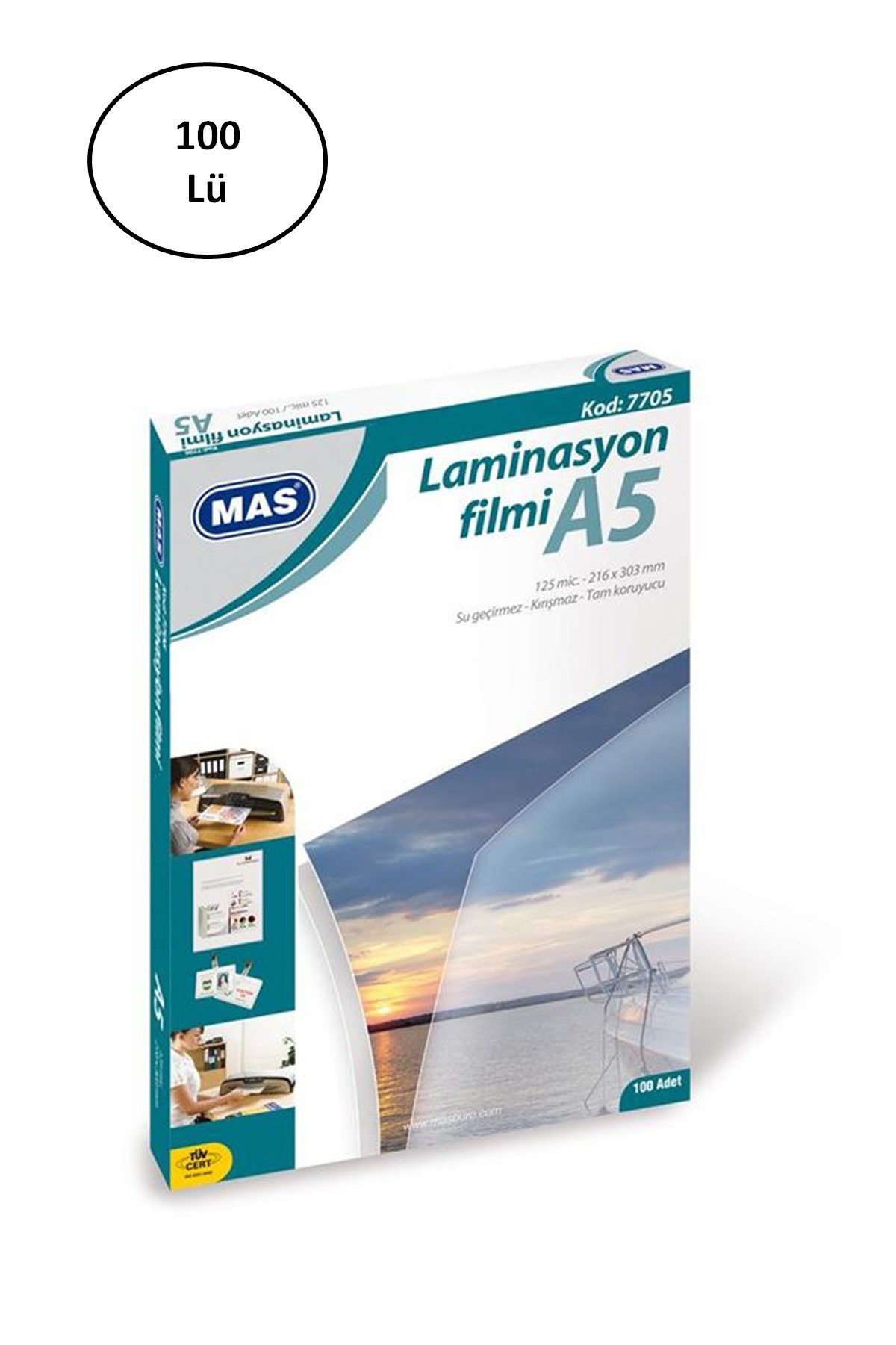 Mas 7705 A5 125 Micron 100 Adet Laminasyon Filmi - Lisinya