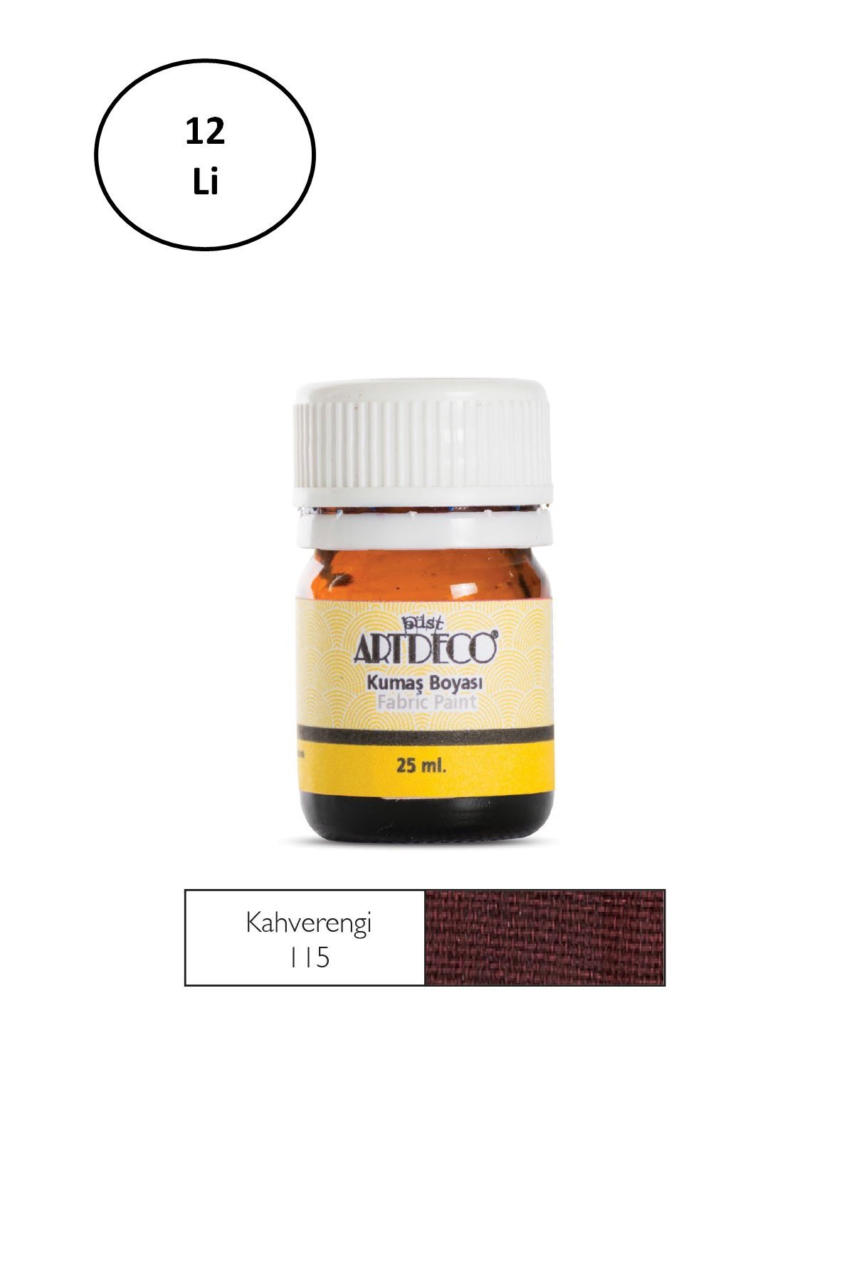 Artdeco Kumaş Boyası 25ml 10 A-115 Kahverengi Brown 12'li - Lisinya