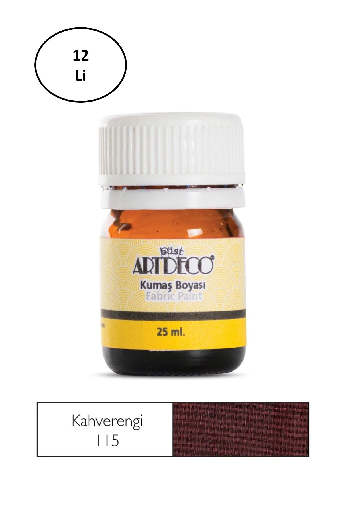 Artdeco Kumaş Boyası 25ml 10 A-115 Kahverengi 12'li - Lisinya