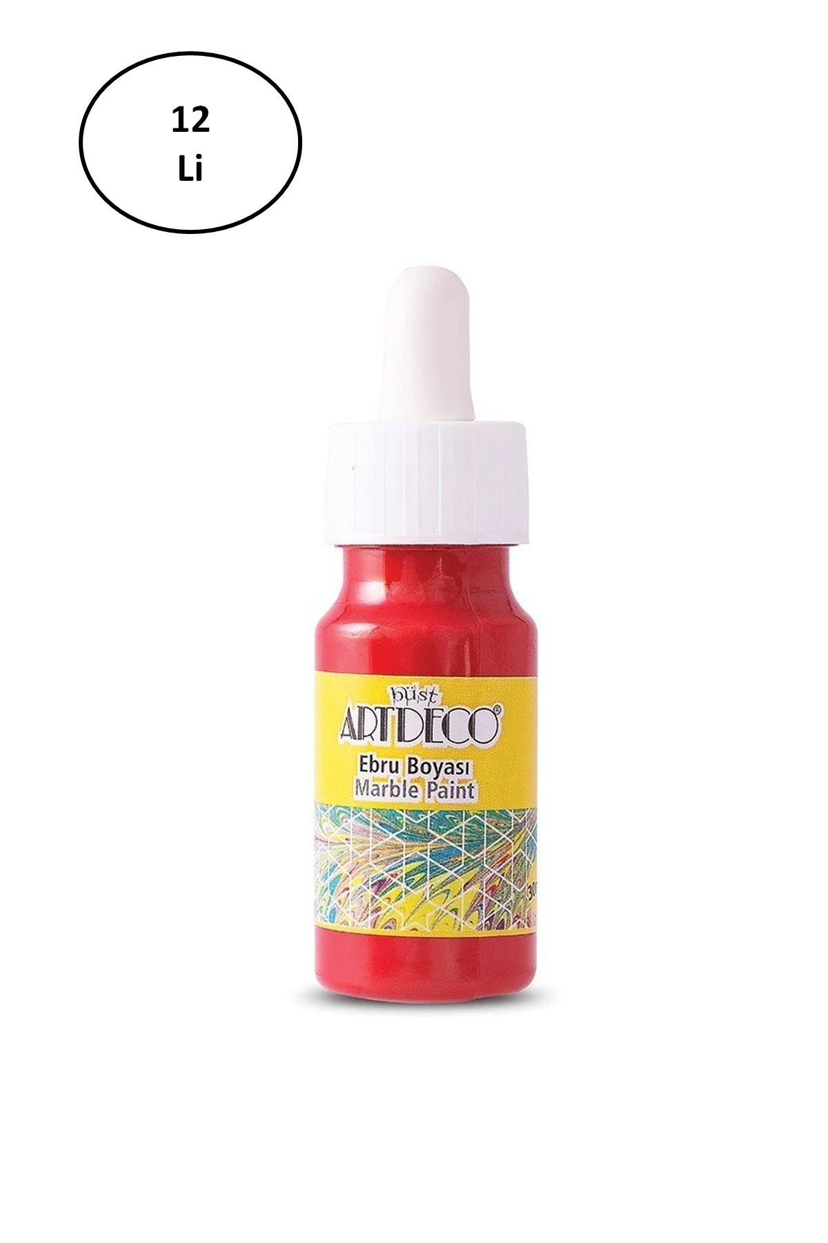 Artdeco Hazır Ebru Boyası 30ml 05 Kırmızı 12'li - Lisinya