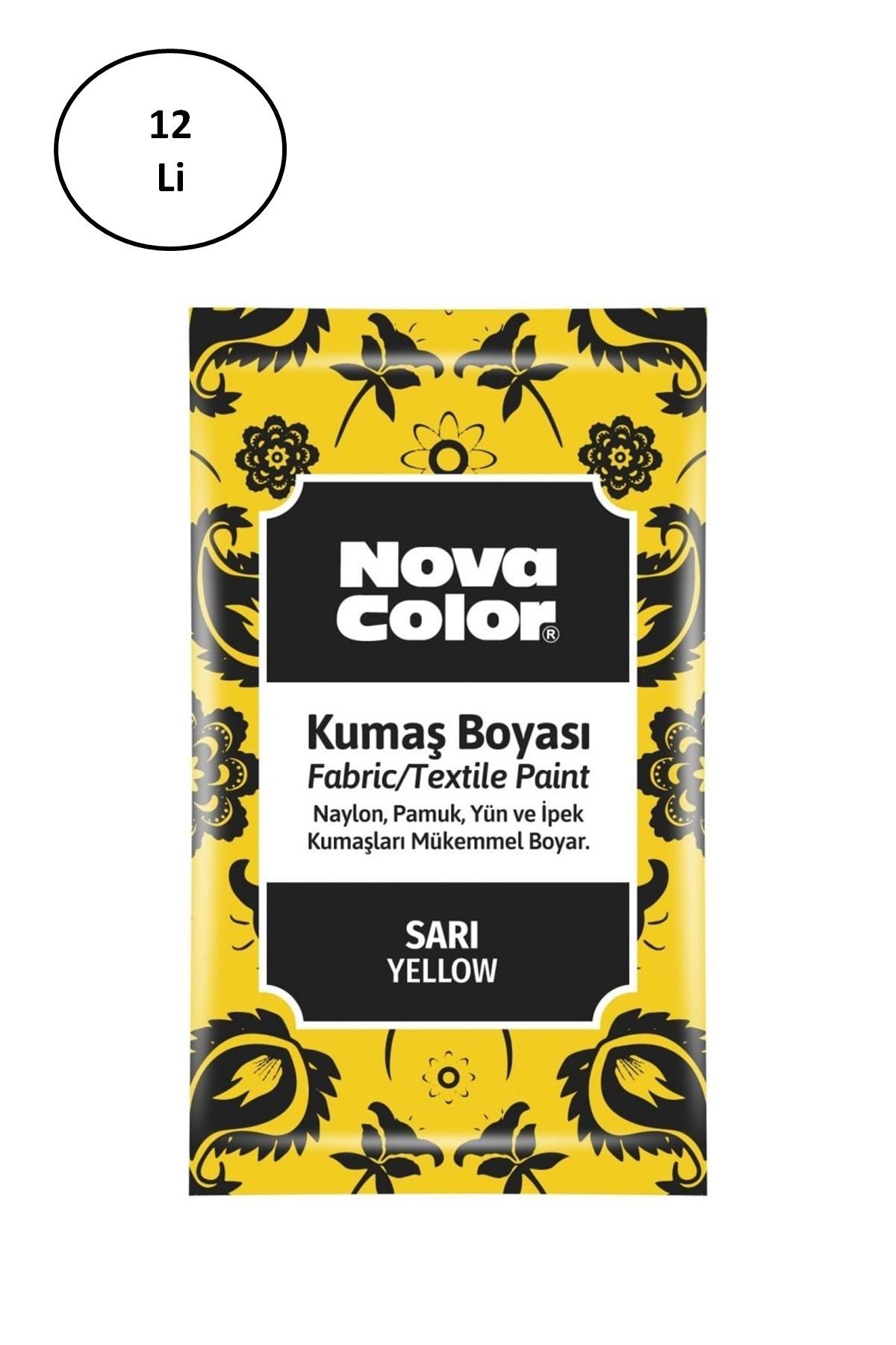 Nova Color 12 Gr Toz Kumaş Boyası Sarı Nc-900 12'li - Lisinya