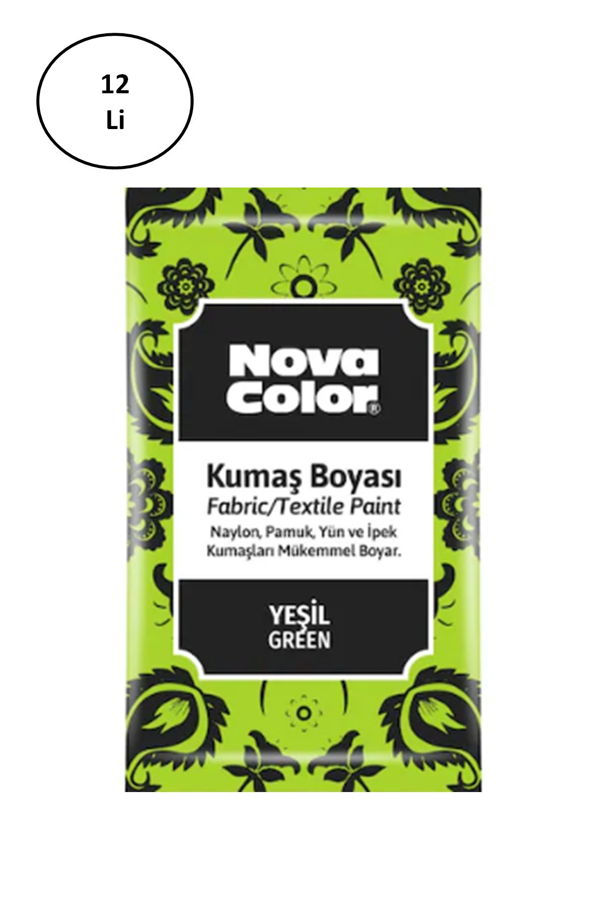 Nova Color 12 Gr Toz Kumaş Boyası Yeşil Nc-903 12'li - Lisinya