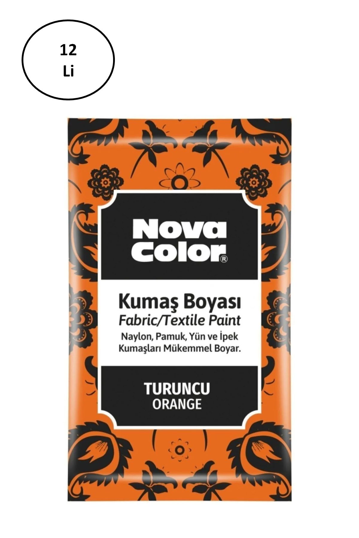 Nova Color Toz Kumaş Boyası Turuncu 12 Gr Nc-906 12'li - Lisinya