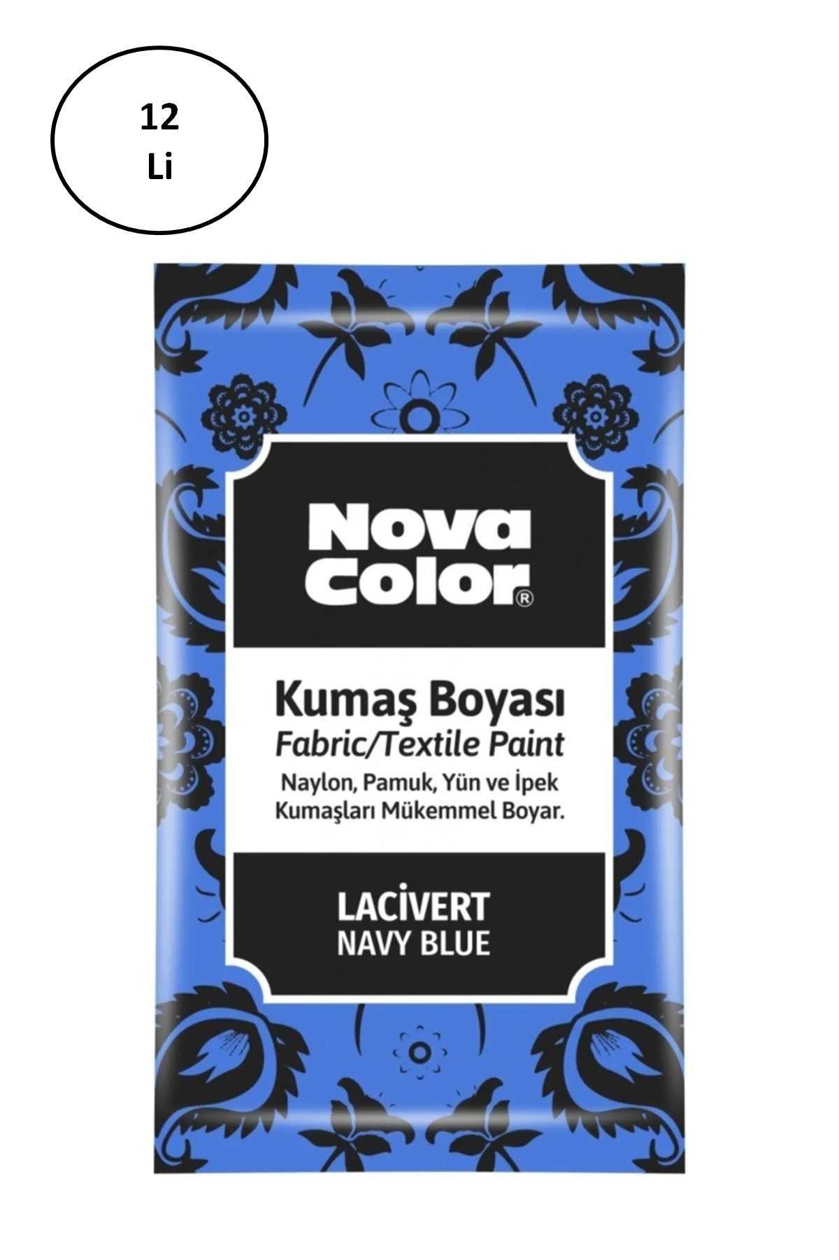 Nova Color Toz Kumaş Boyası Lacivert 12 Gr Nc-909 12'li - Lisinya