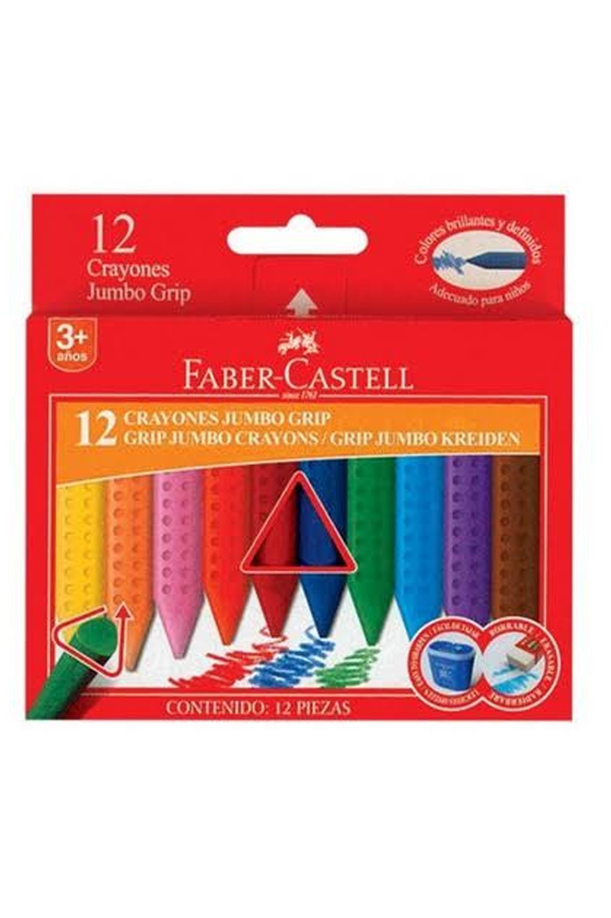 Faber Castell Grip Jumbo Wax Crayon Pastel Boya 12 R - Lisinya