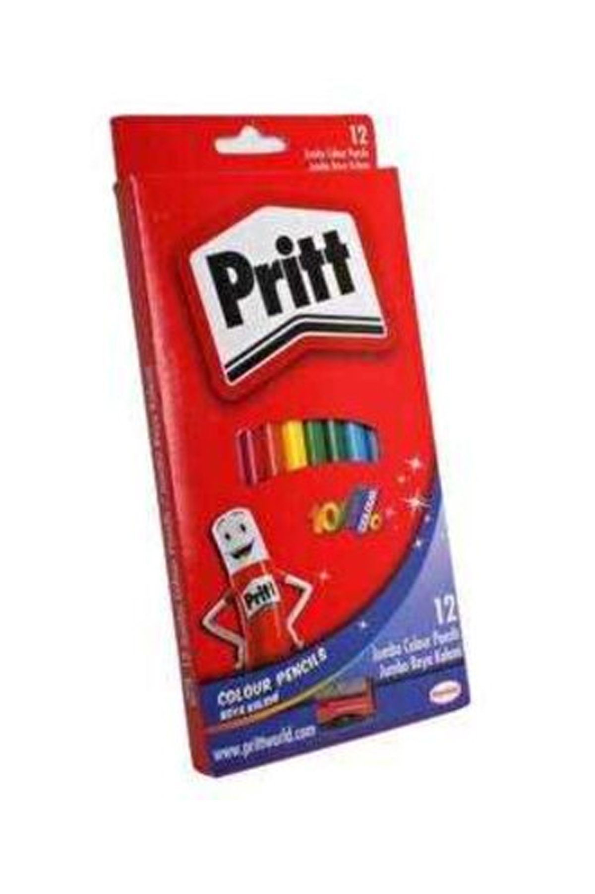 Pritt 1219733 Boya Kalemi 12 li Jumbo Üçgen Karton Kutu - Lisinya